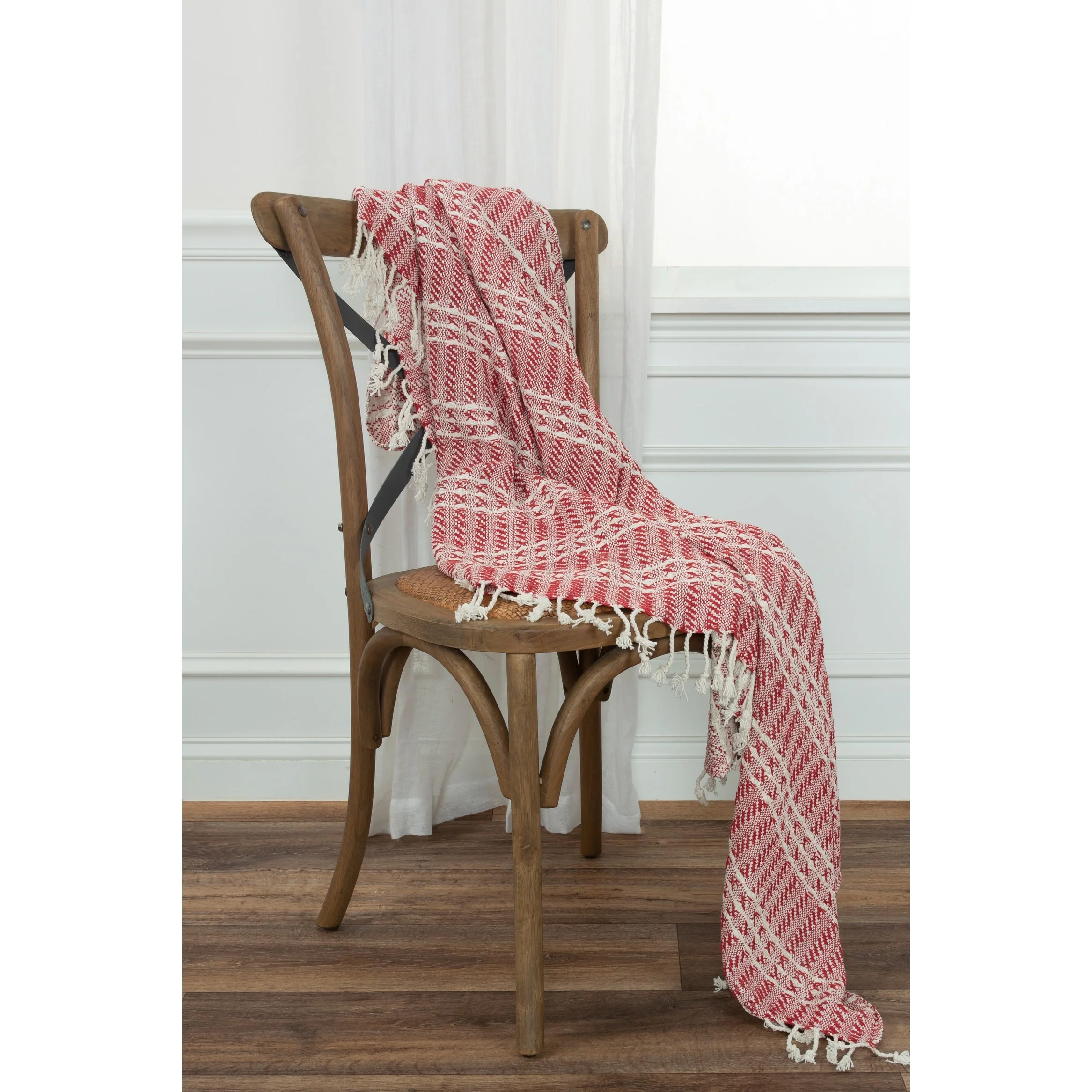 Rizzy Home Hand-made Modern Striped Throw Blanket