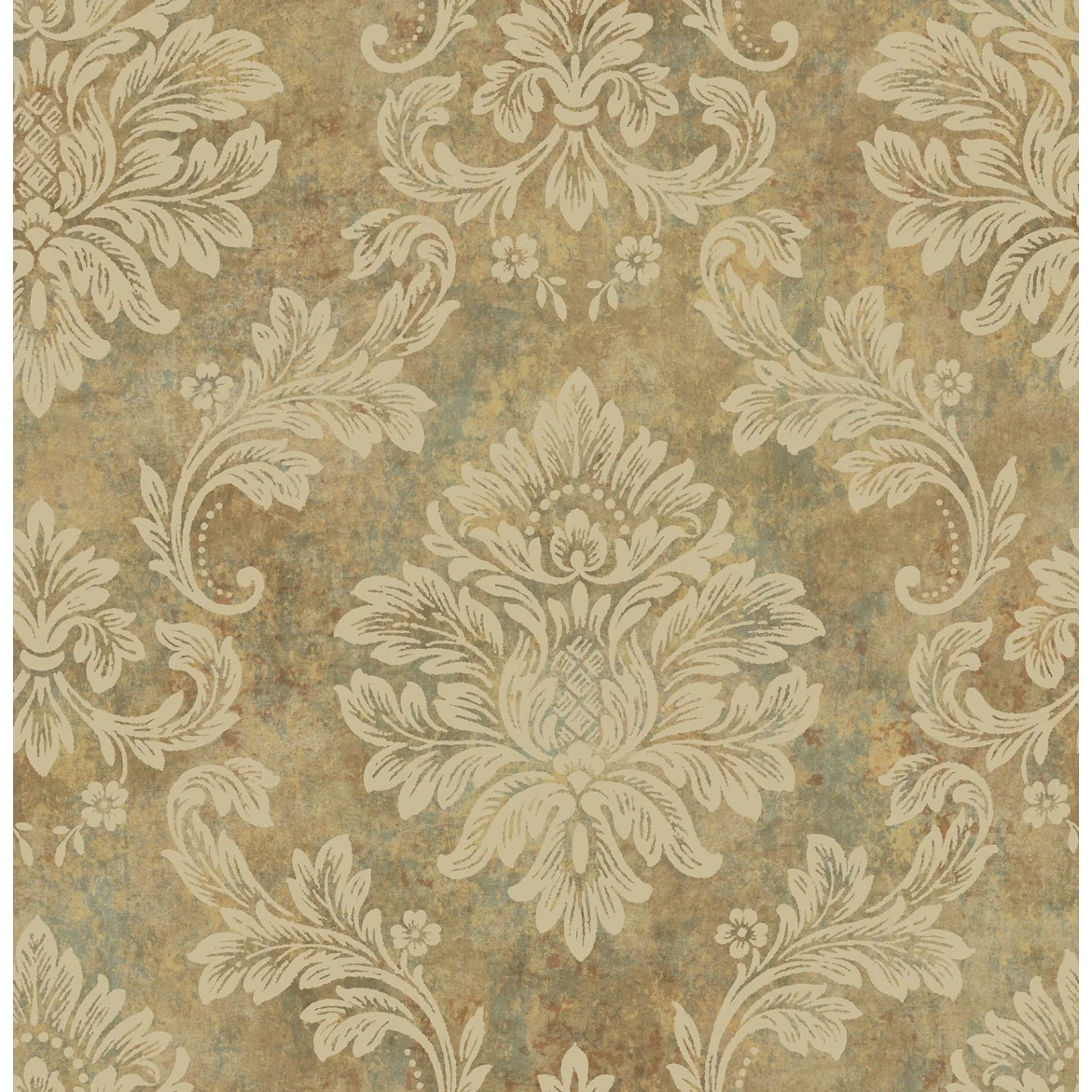 Seabrook Designs Villa Leaf Damask Unpasted Wallpaper