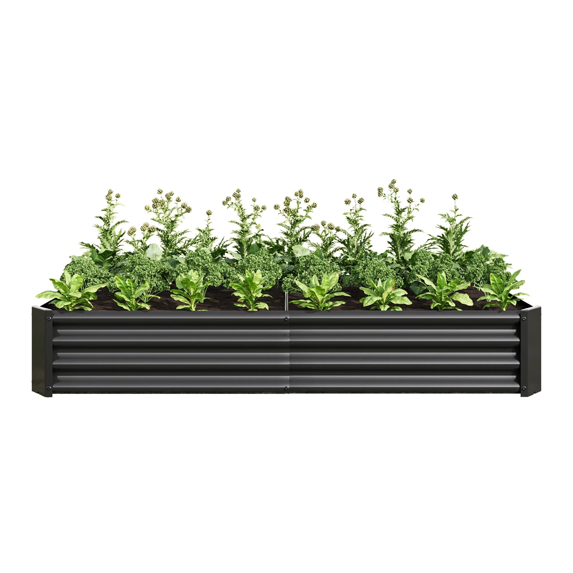 Raised Garden Bed Galvanized Planter Box Outdoor, Rot-Resistant Metal Garden Bed Planter for Vegetables