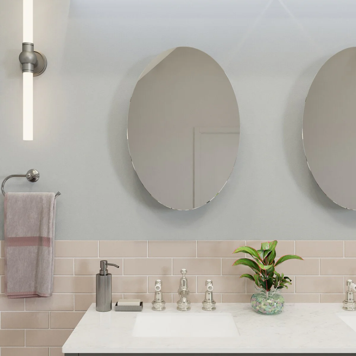 Croydex Surface Mount Tay Oval Stainless Steel Mirror Medicine Cabinet - 18