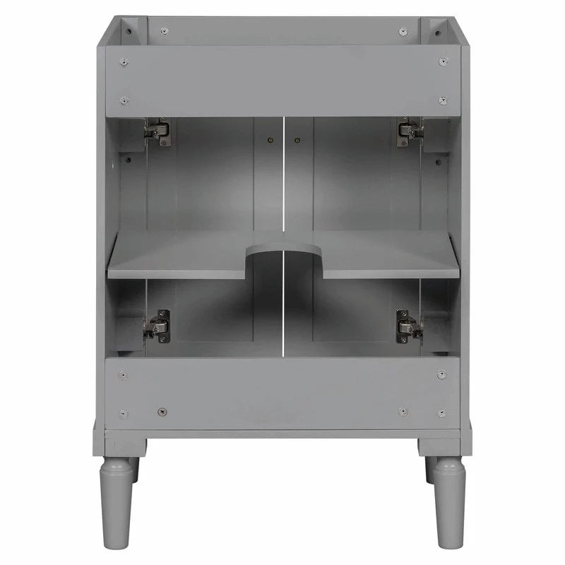 24'' Bathroom Vanity with Top Sink: Modern 2-Tier Storage Cabinet, Single Sink, Large Shelves