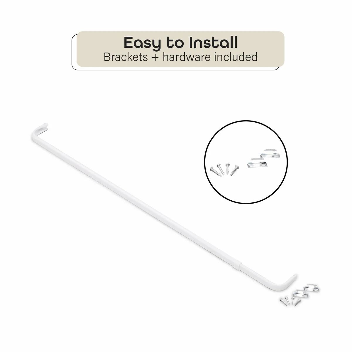 ACHIM Fantasia Single Curtain Rod 2.5