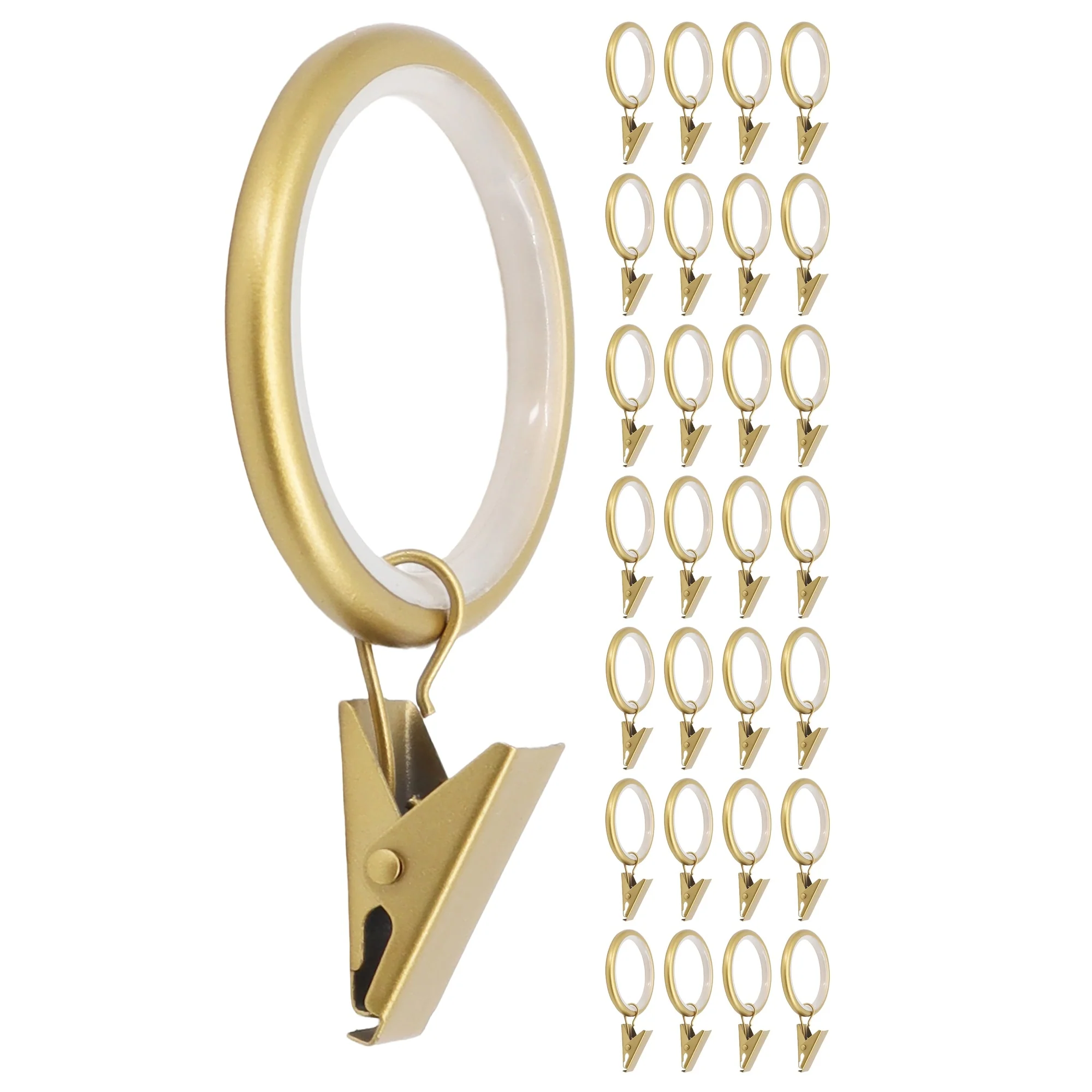 Meriville Drapery Curtain Rings with Clip - 1.5-Inch Inner Diameter with insert
