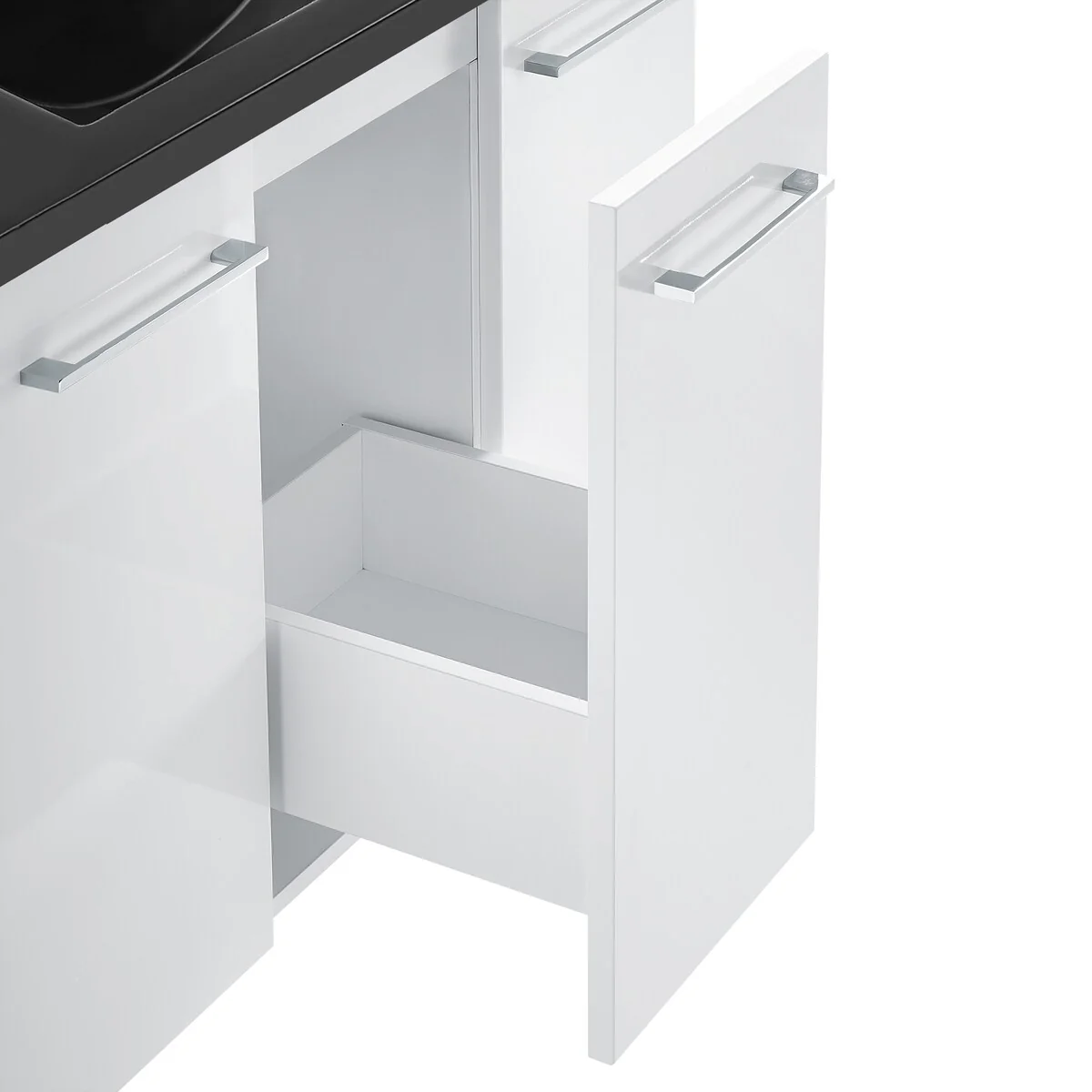Annecy 36 In. White Bathroom Vanity With Black, 3-Hole Ceramic Sink Top