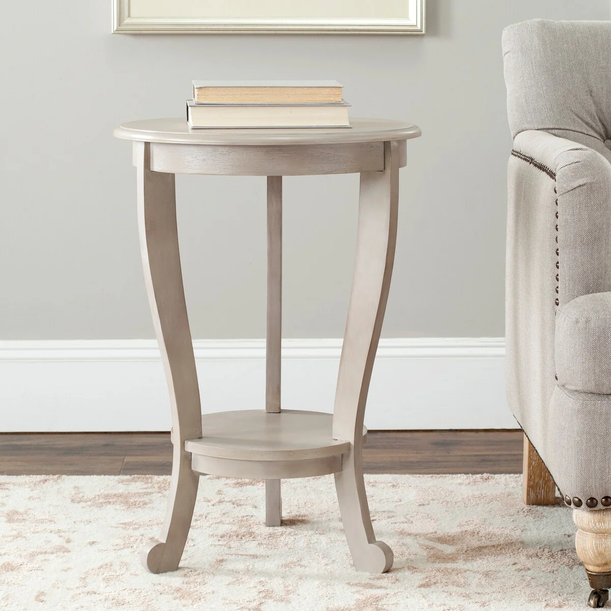 SAFAVIEH Carlotta Grey Pedestal Side Table - 18.1