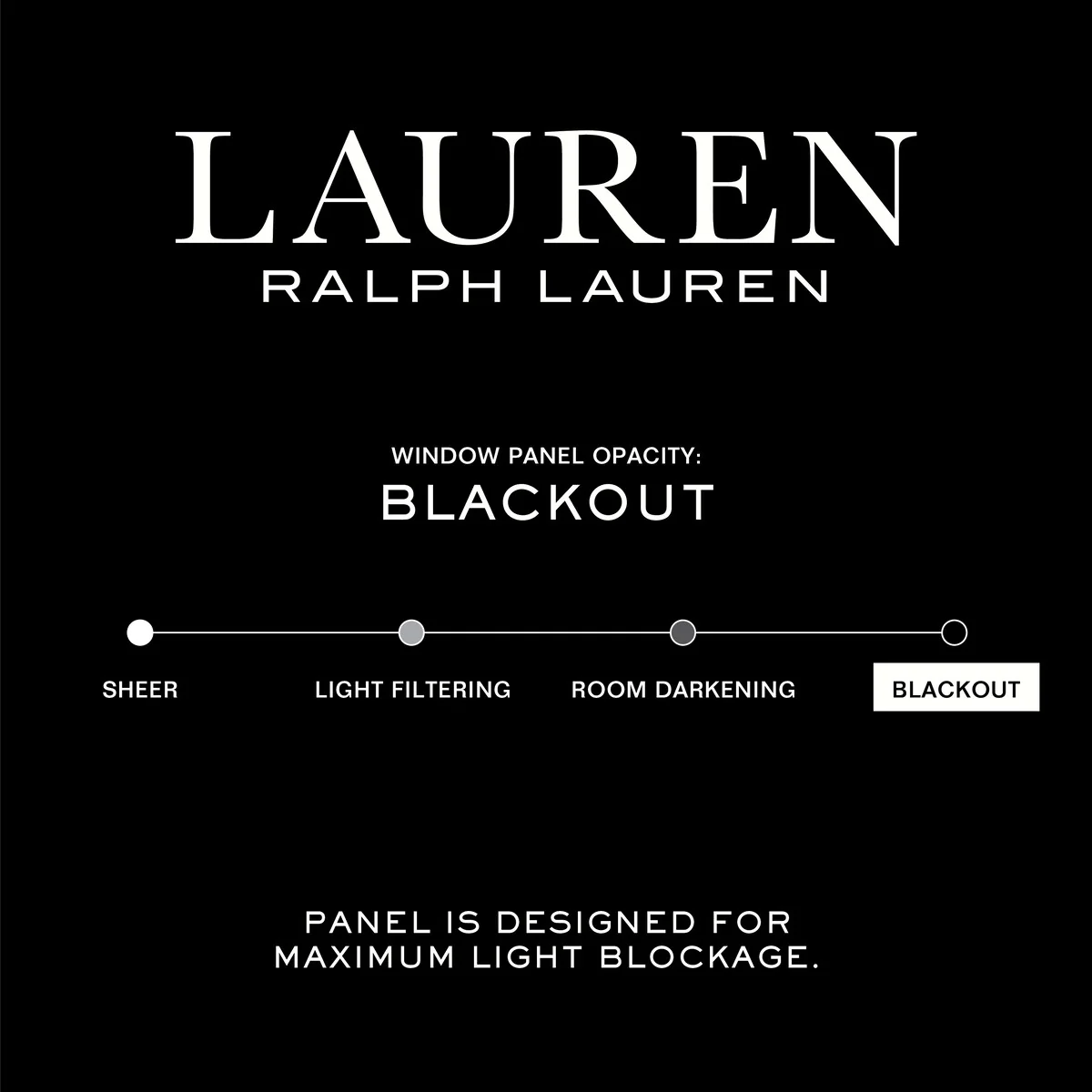 Lauren Ralph Lauren Herringbone 100% Blackout Back Tab/Rod Pocket Single Curtain Panel