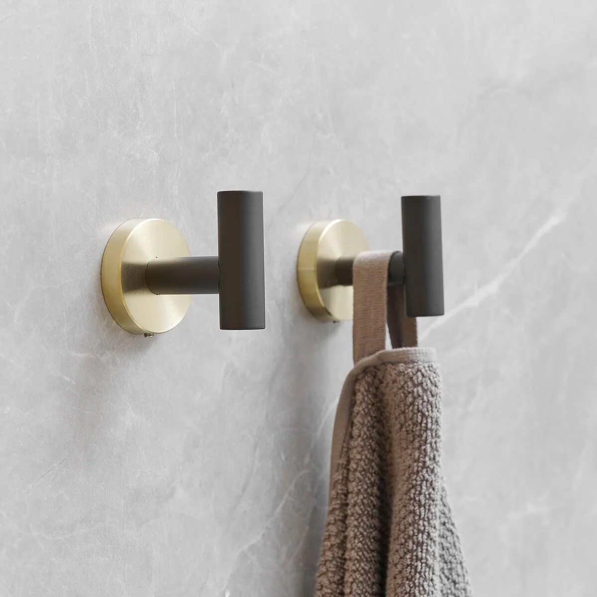 Bathroom Robe Hook Round Towel Hook in Stainless Steel(2-Pack)