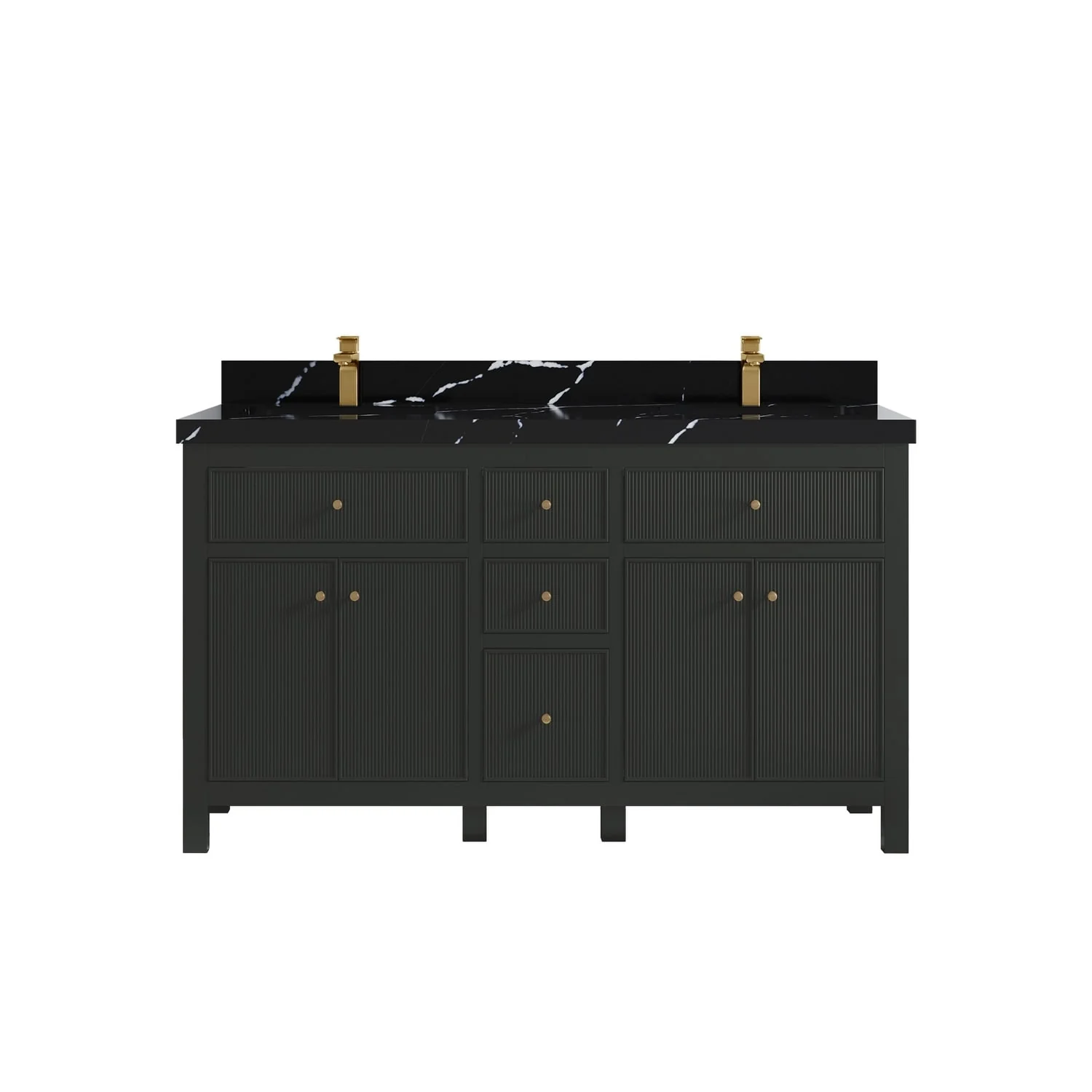 Willow Collections 60 in. W x 22 in D. Sonoma Free Standing Reeded Double Sink Bathroom Vanity with Countertop