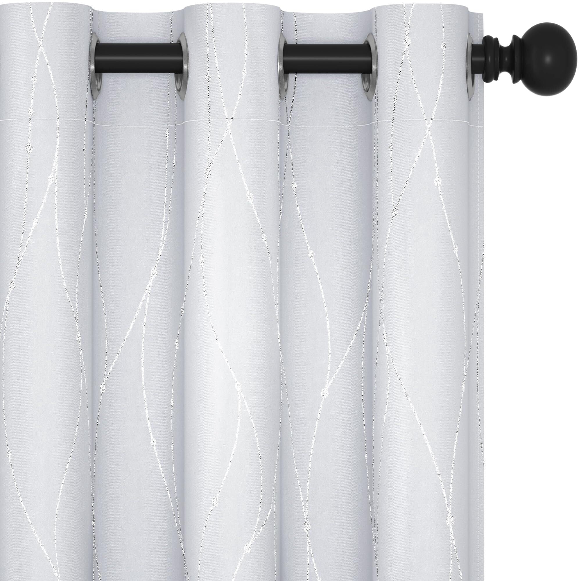 Deconovo Wave Line with Dots 52 Width Curtains Pair(2 Panel)