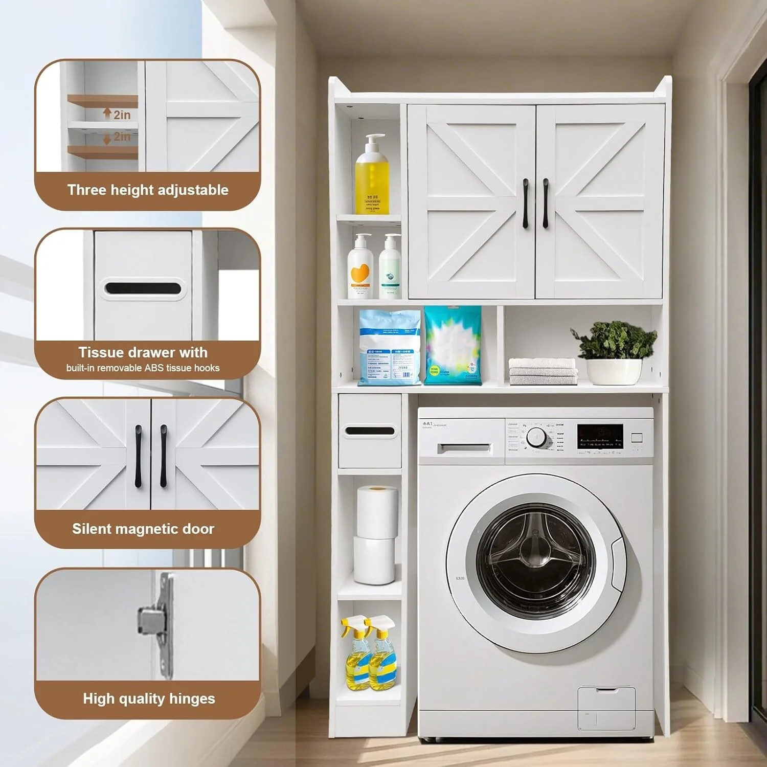 Over Toilet Storage Cabinet, Waterproof Bathroom Storage Shelves