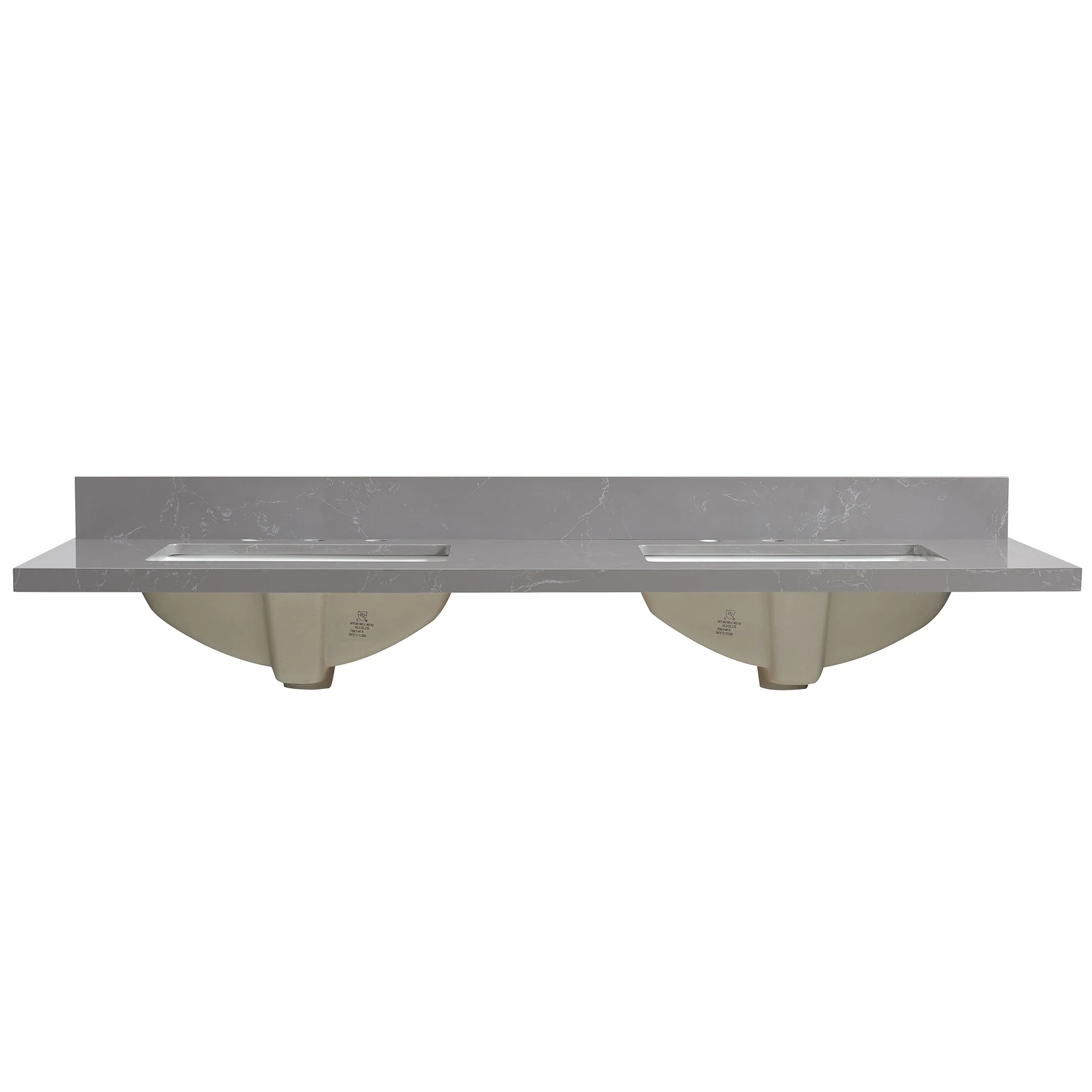Jaen Composite Stone Vanity Top with White Rectangular Sink