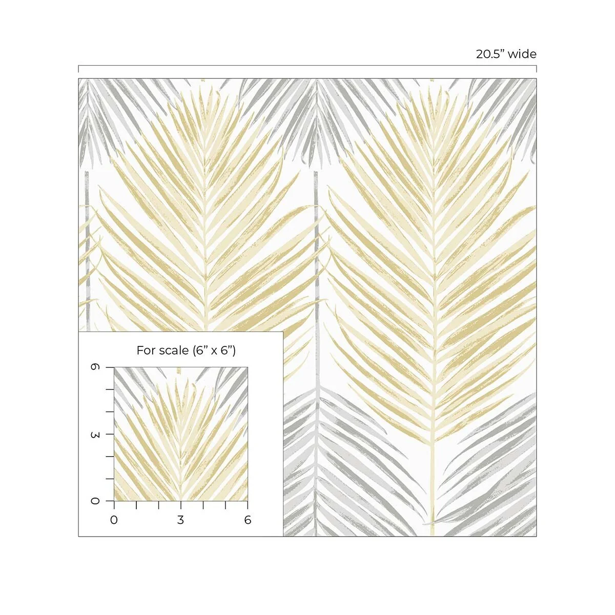 NextWall Two Toned Palm Peel and Stick Wallpaper