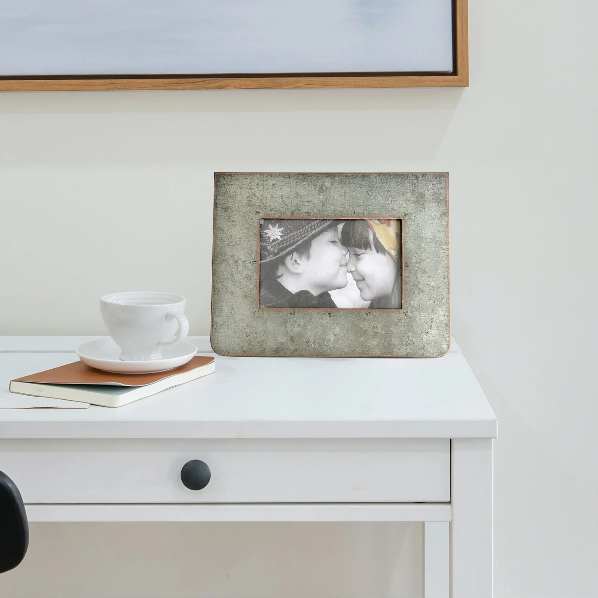 Galvanized 2-Sided Standing Picture Frame