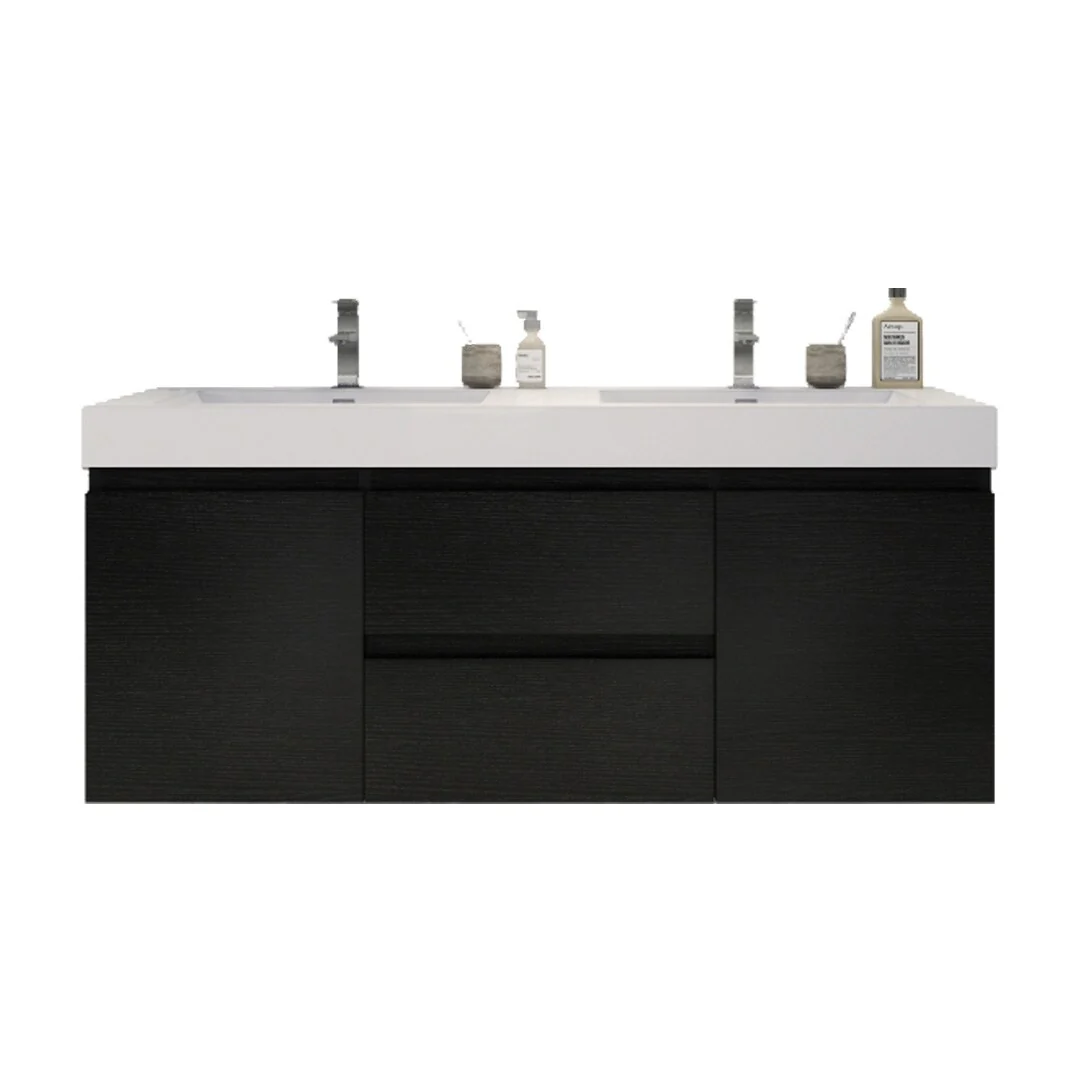 Baillie 60'' Wall-Mounted Vanity with Double Reinforced Acrylic Sink