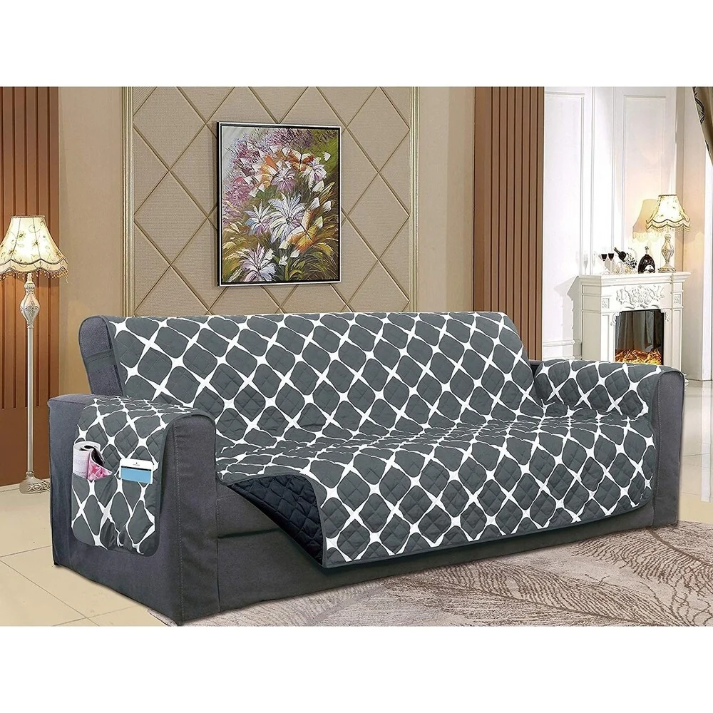 Elegant Comfort Reversible Bloomingdale Pattern Quilted Oversized Sofa Furniture Protector