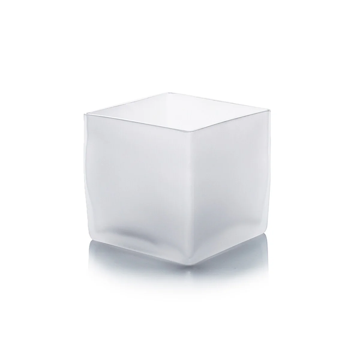 Decorative Glass Square Cube Vase, Candle Holder, 1 Piece