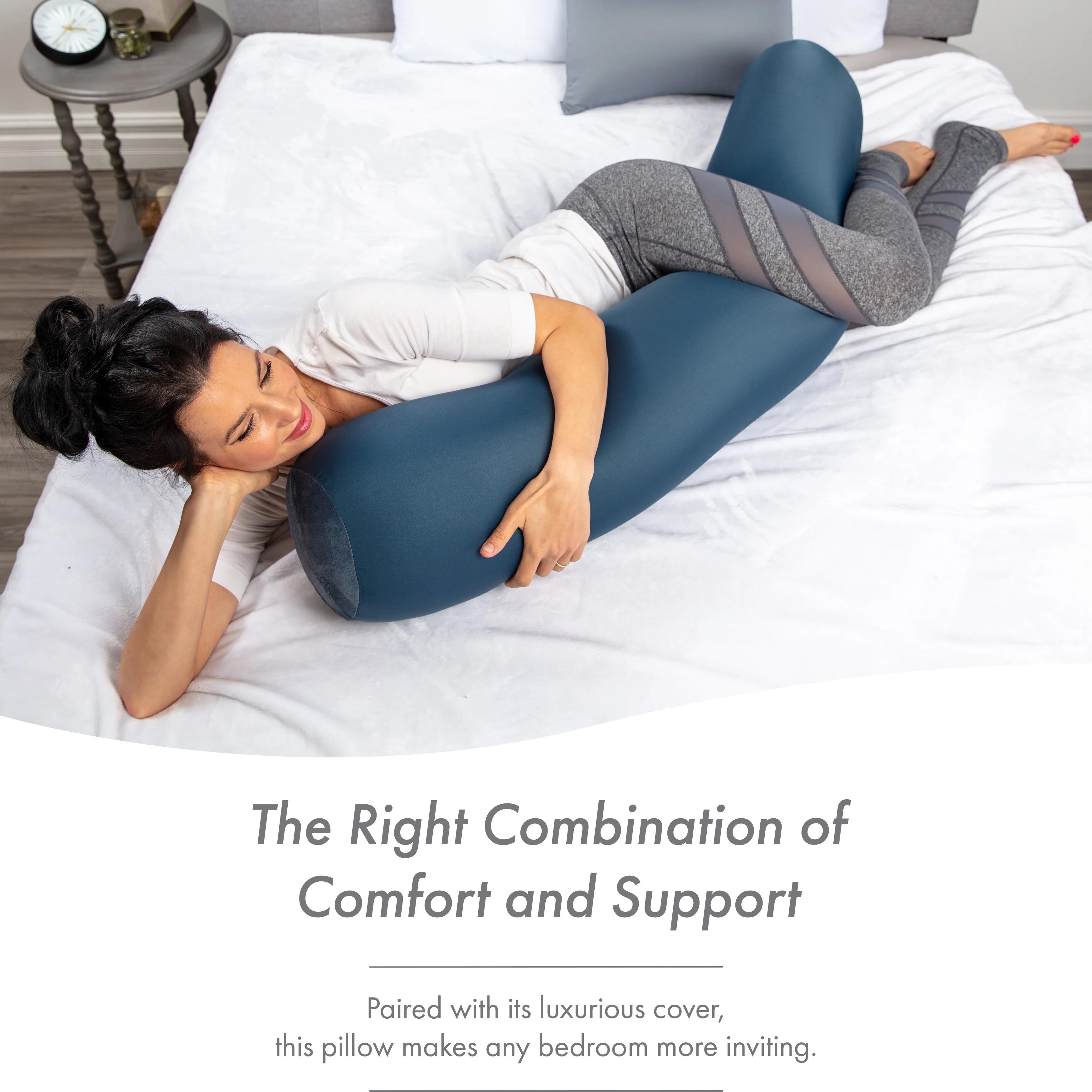 Straight Body Pillow, Premium Microbead,Side Sleeping / Pregnant Women