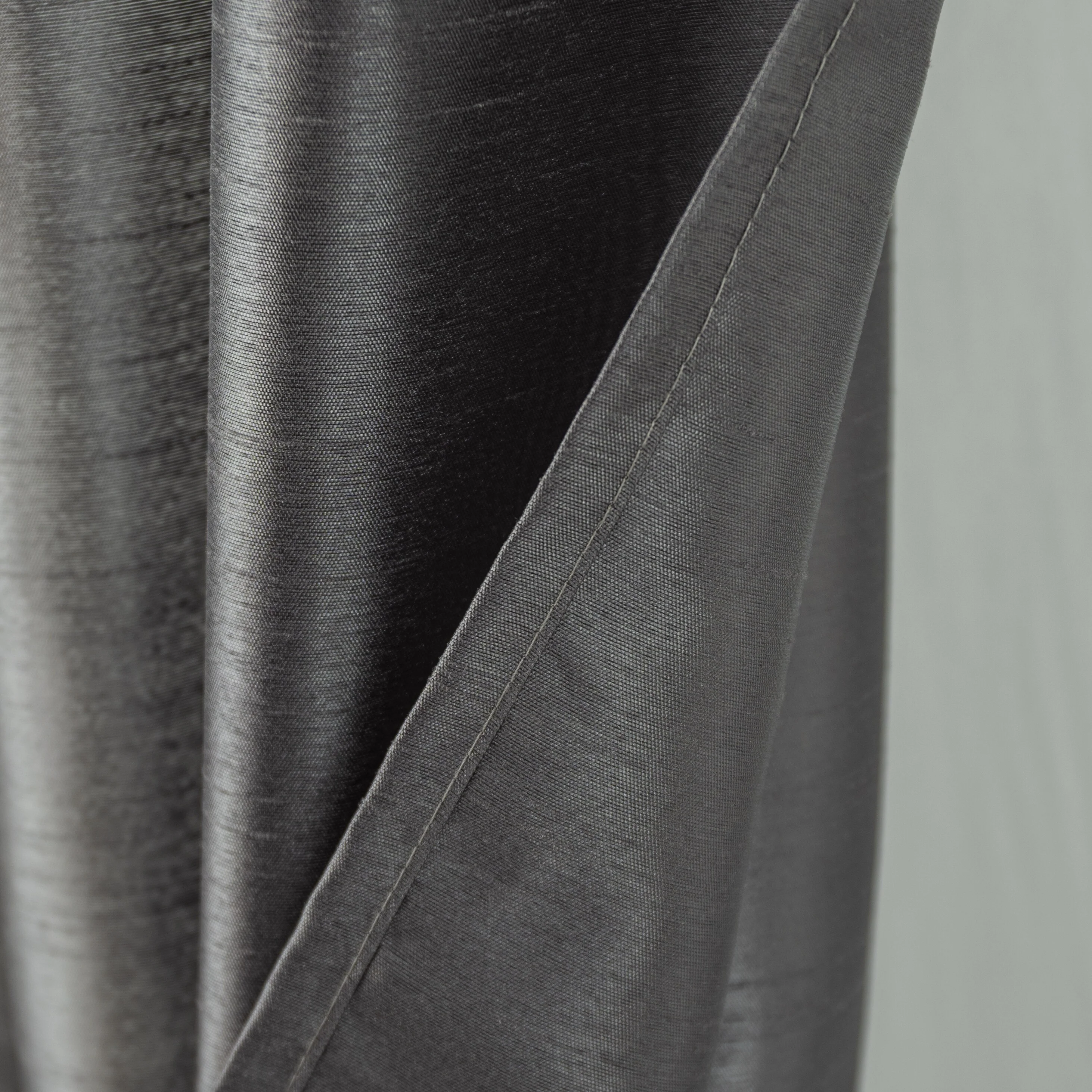 Nancy Faux Silk Window Curtain Panel Set