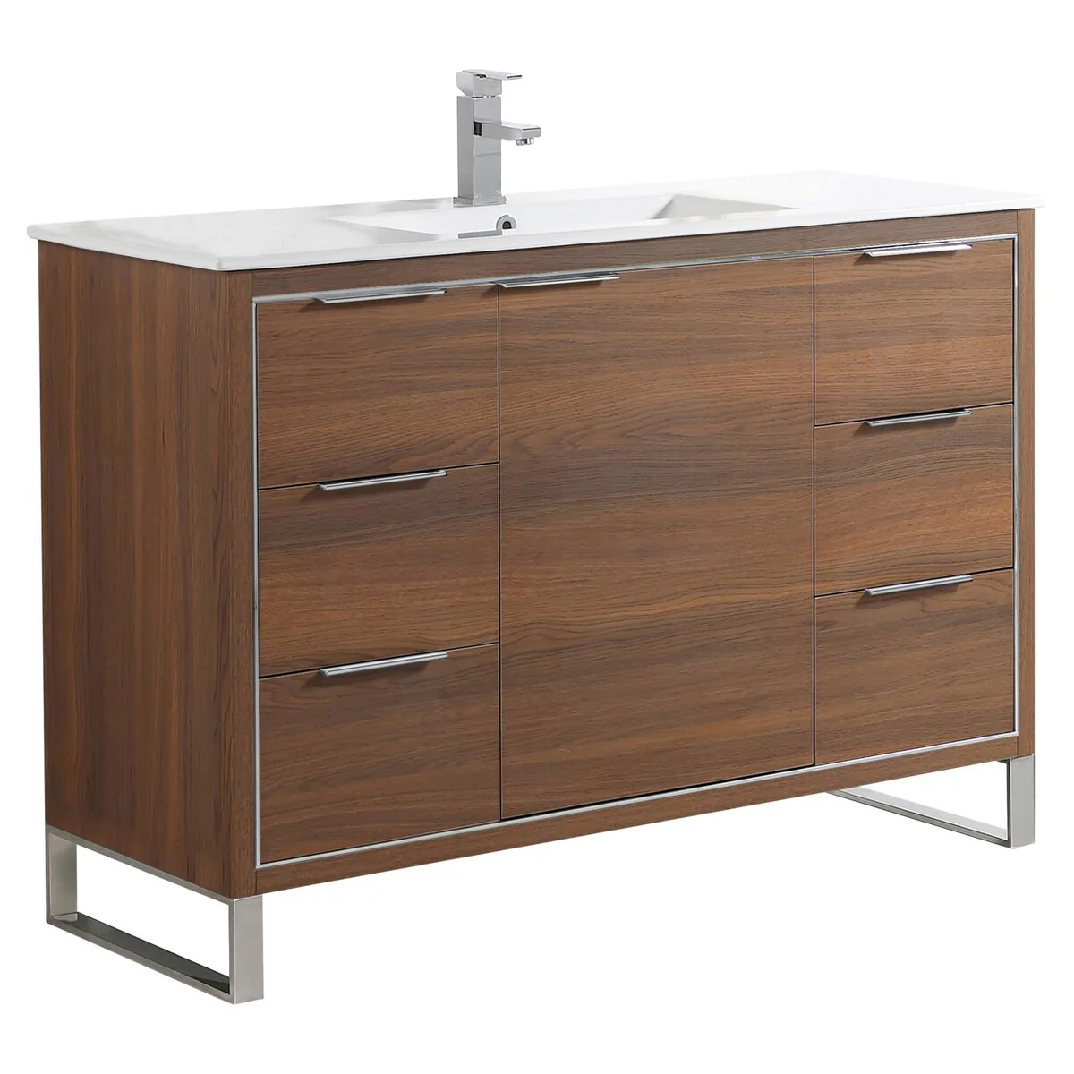 Fine Fixtures Opulence Collection Bathroom Vanity with White Ceramic Sink