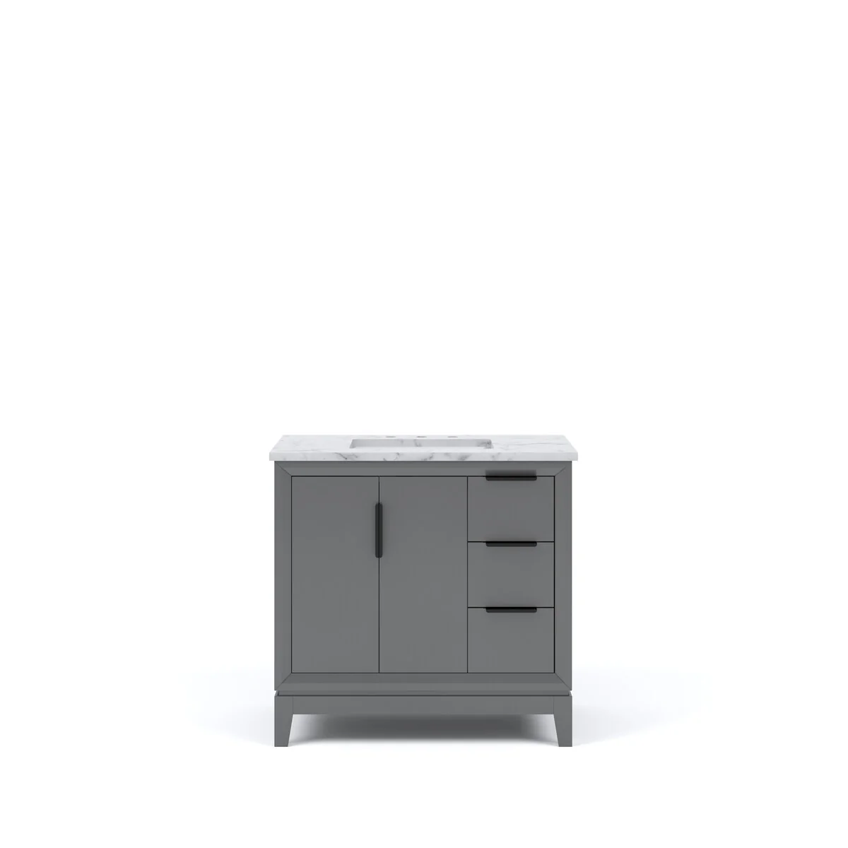 Elizabeth 36-Inch Single Sink Carrara White Marble Vanity
