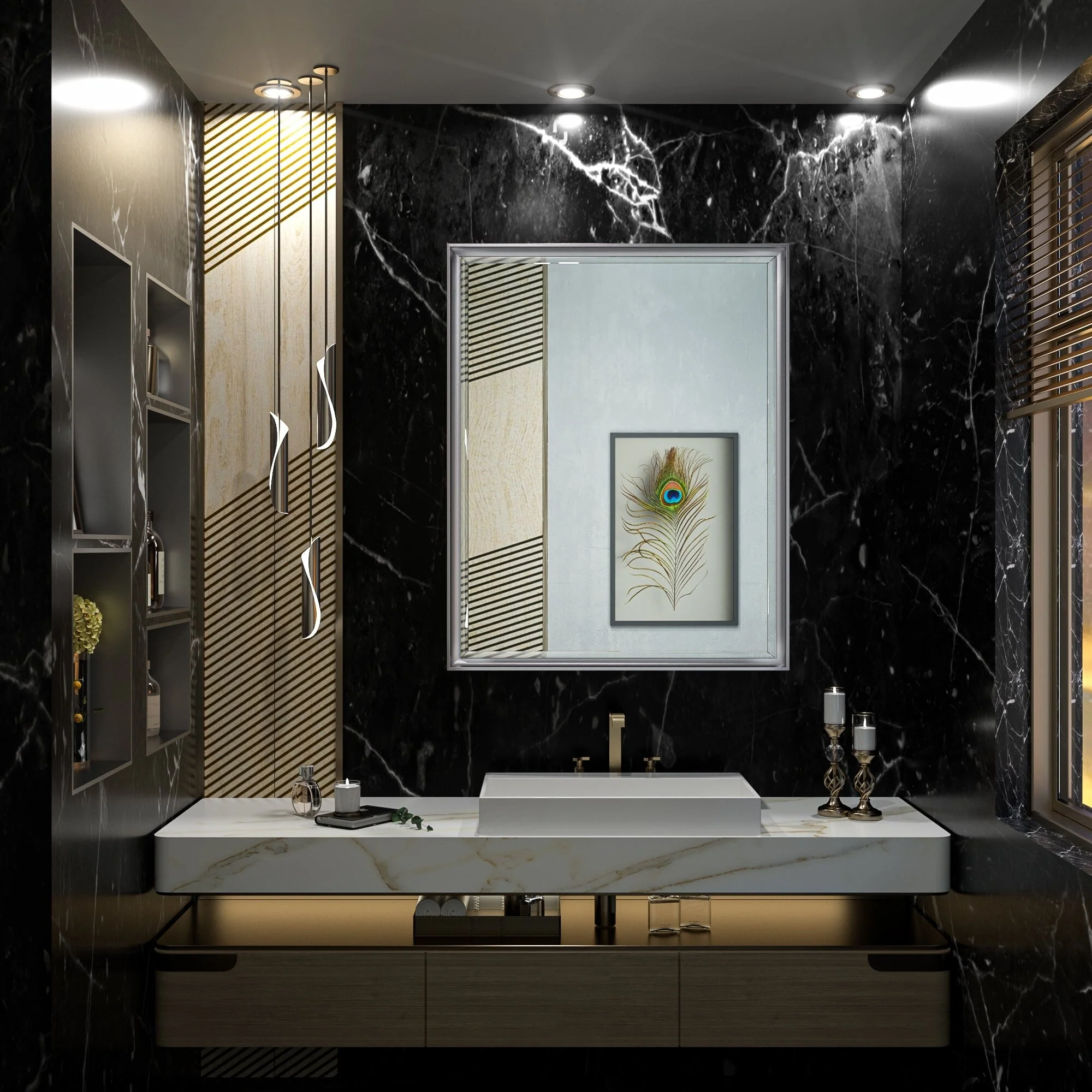 TokeShimi Medicine Cabinets for Bathroom with Mirror, Beveled Framed