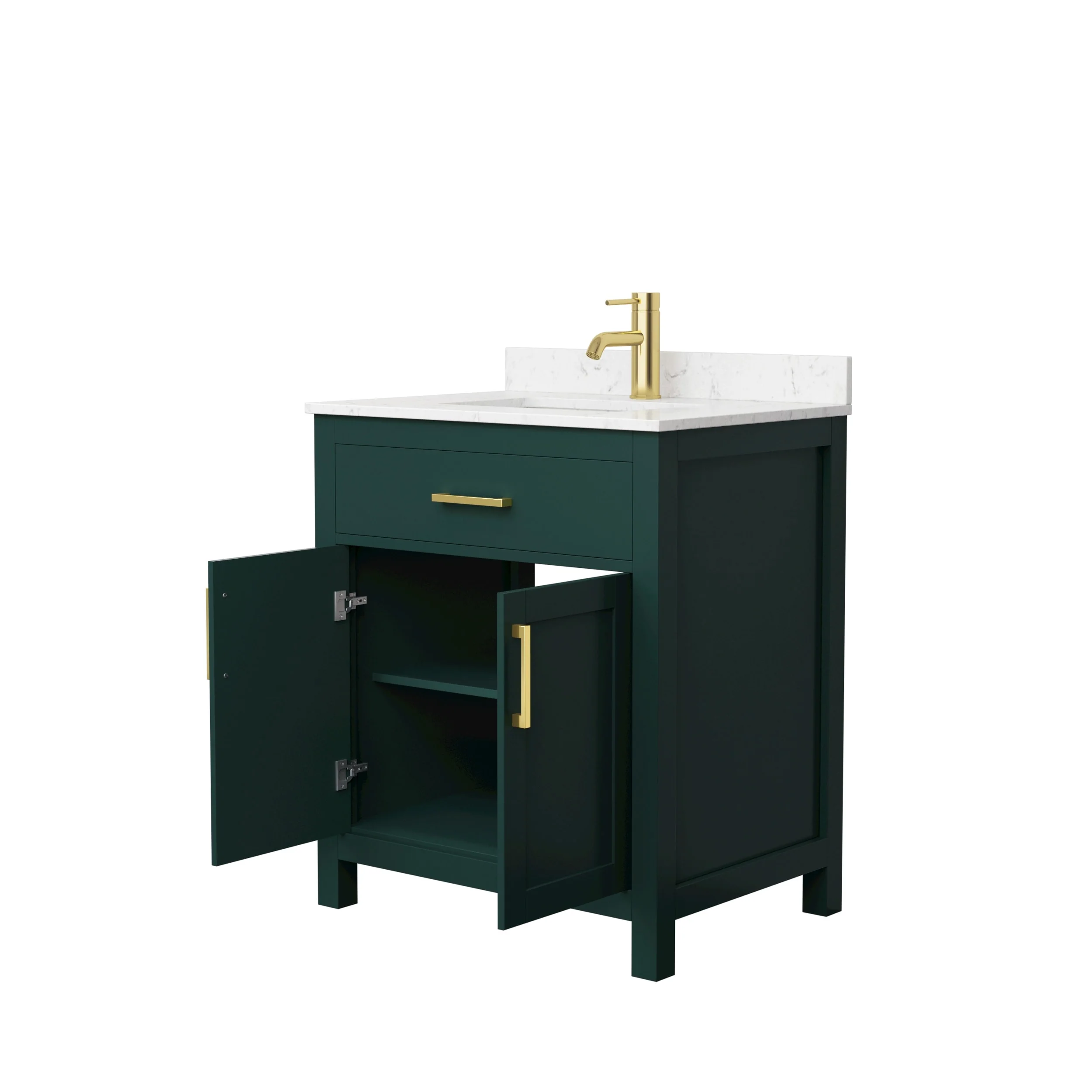 Beckett 30 Inch Single Vanity, Cultured Marble Top