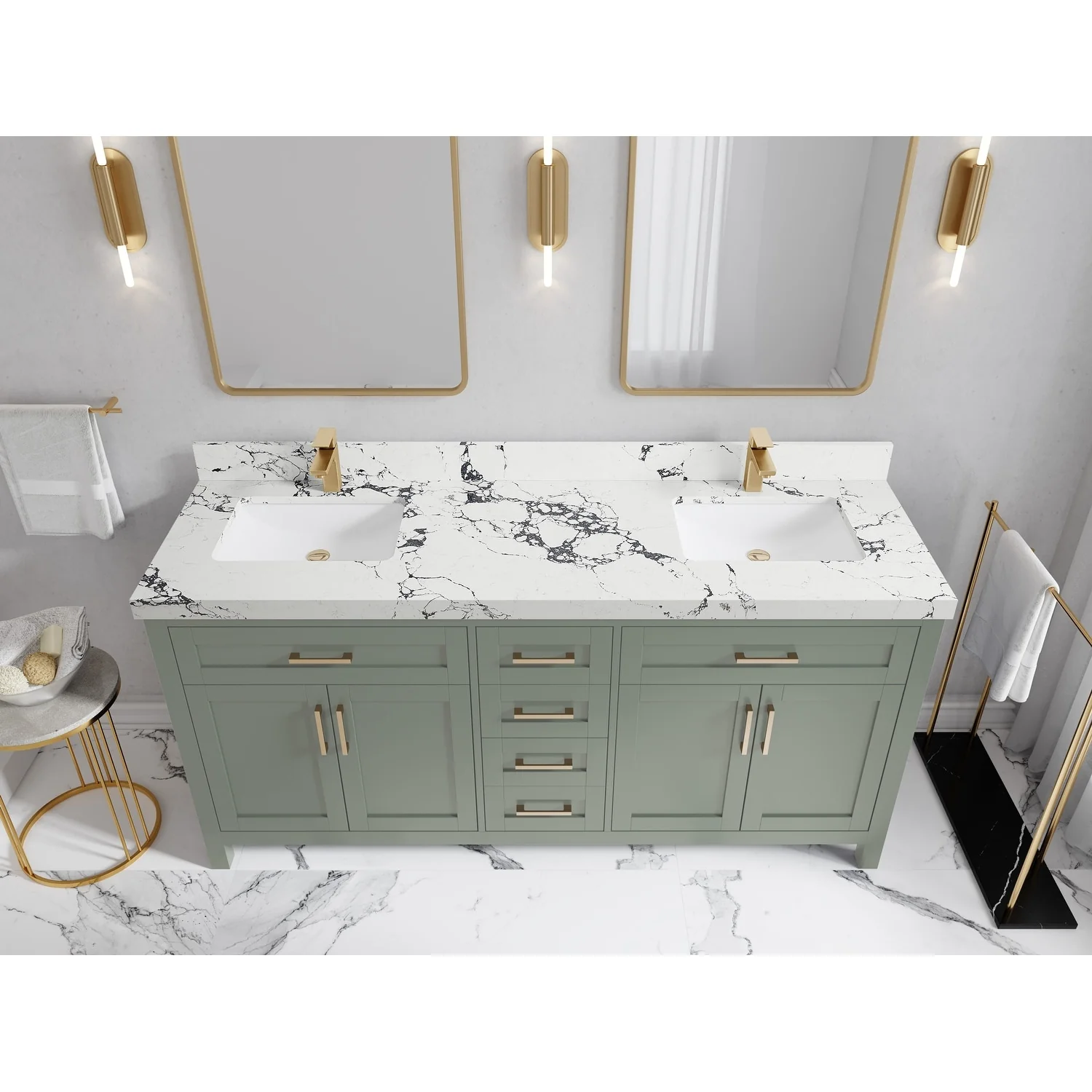 Willow Collections 72 in. W x 22 in. D Cambridge Double Sink Bathroom Vanity with Countertop