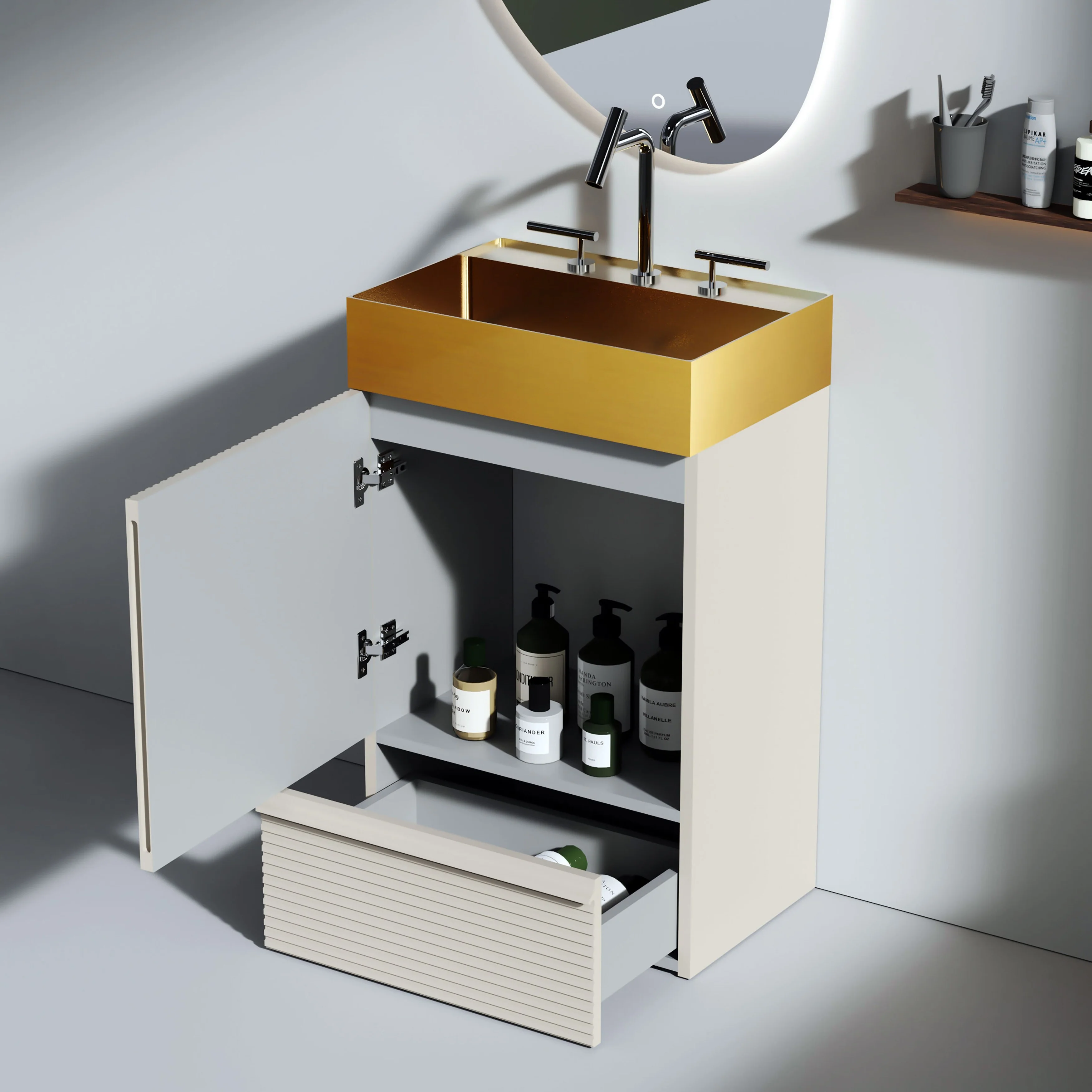 CITTANEO Gada Pro 20'' Modern Freestanding Bathroom Vanity with Sink and Integral Basin