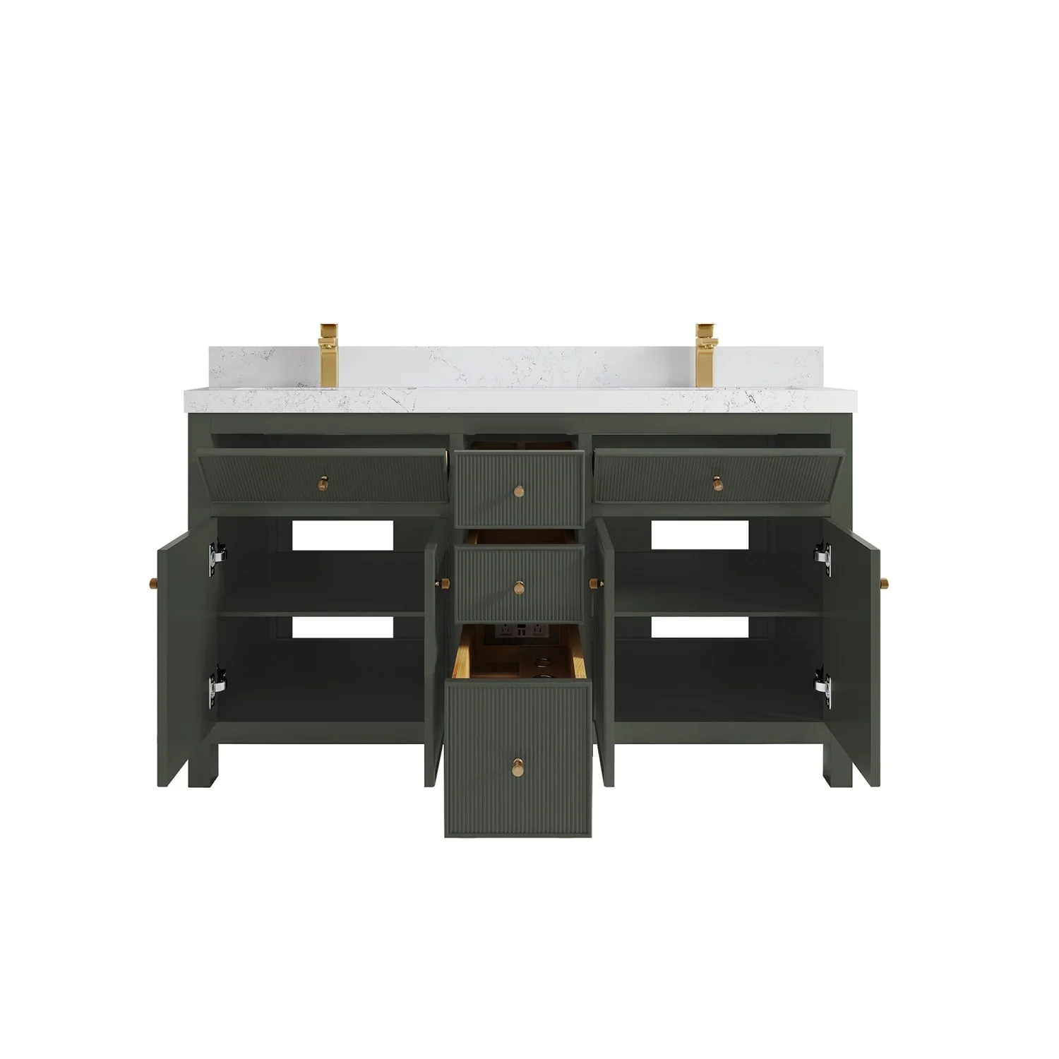 Willow Collections 60 in. W x 22 in D. Sonoma Free Standing Reeded Double Sink Bathroom Vanity with Countertop