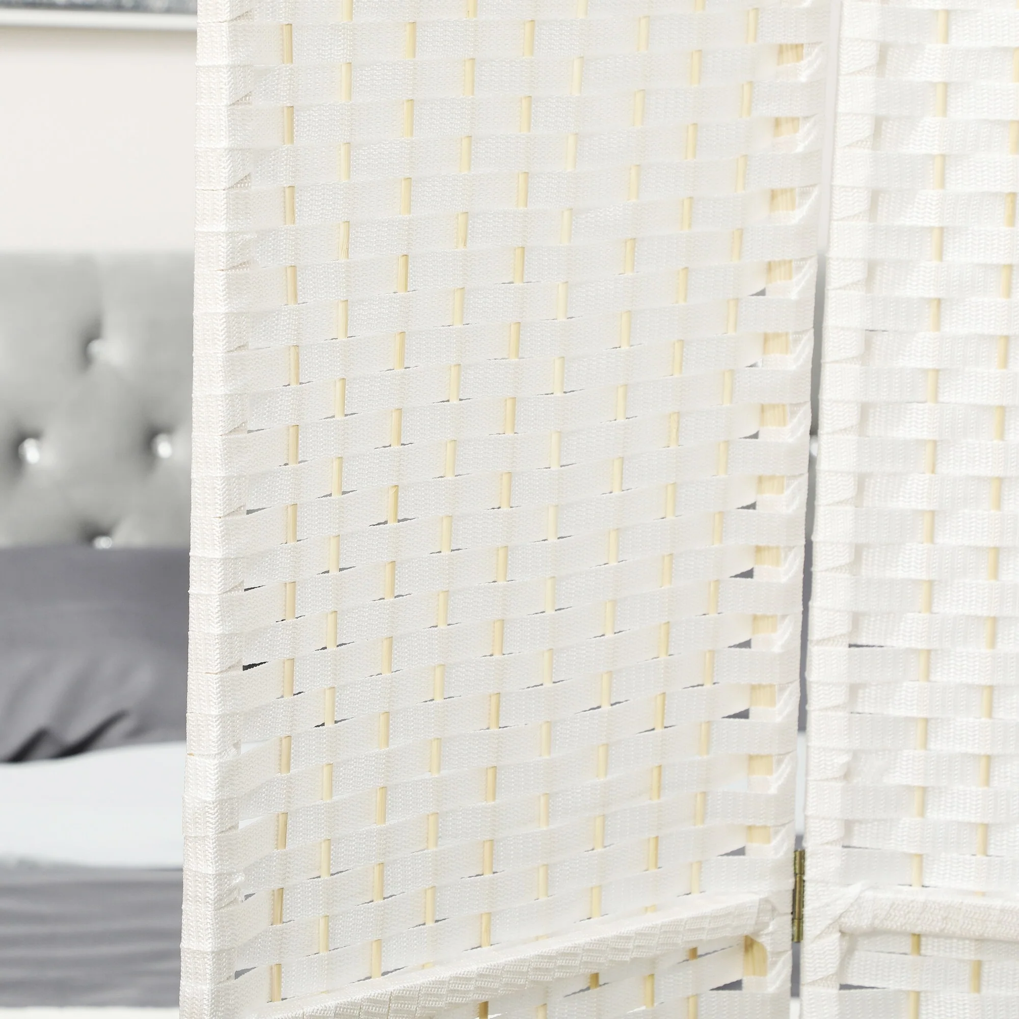 HOMCOM Room Divider, 8 Panel Folding Privacy Screen, 5.6' Tall Freestanding Wall Partition