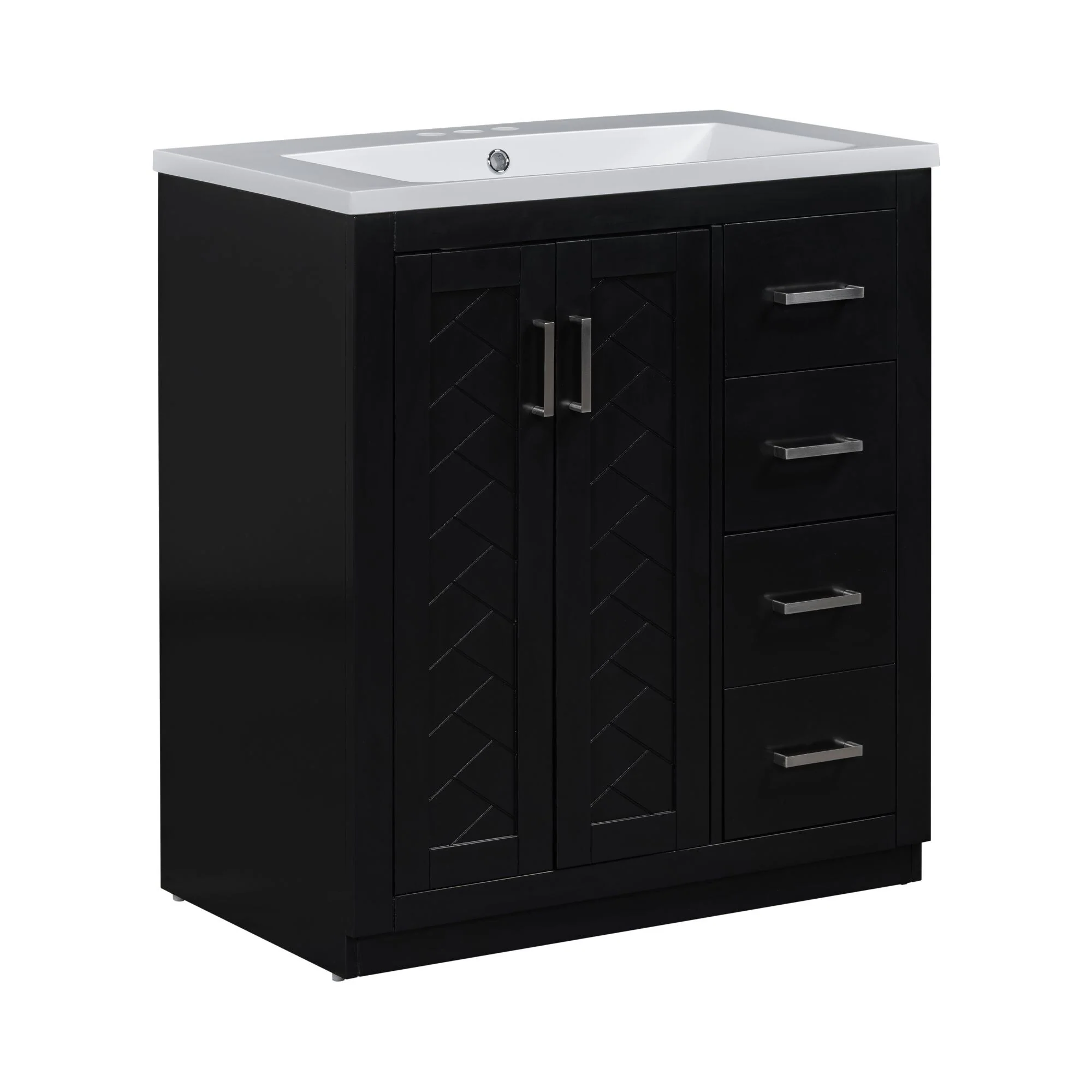Solid Wood Frame Bathroom Storage Cabinet Sink