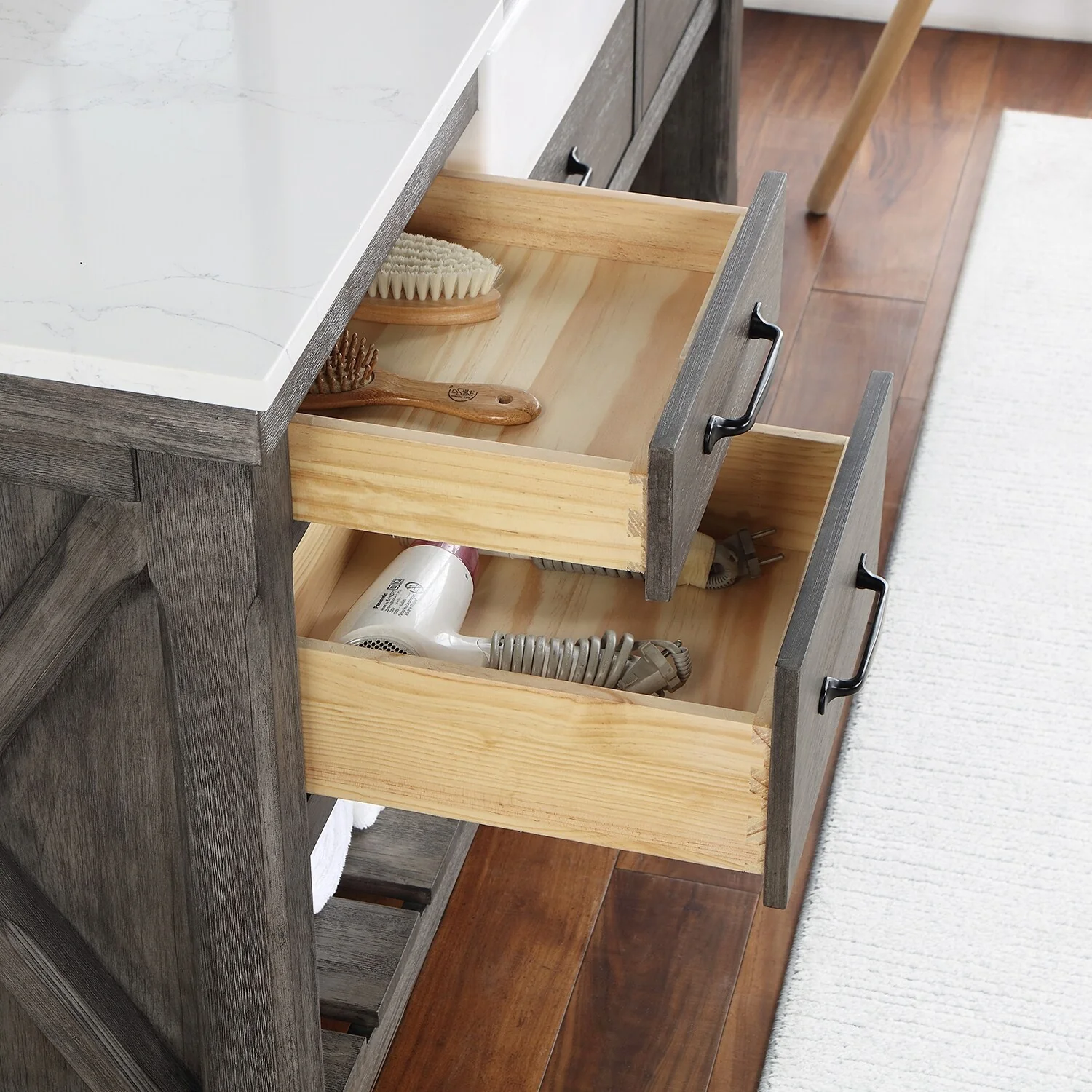 Villareal Bath Vanity with Composite Stone Top without Mirror