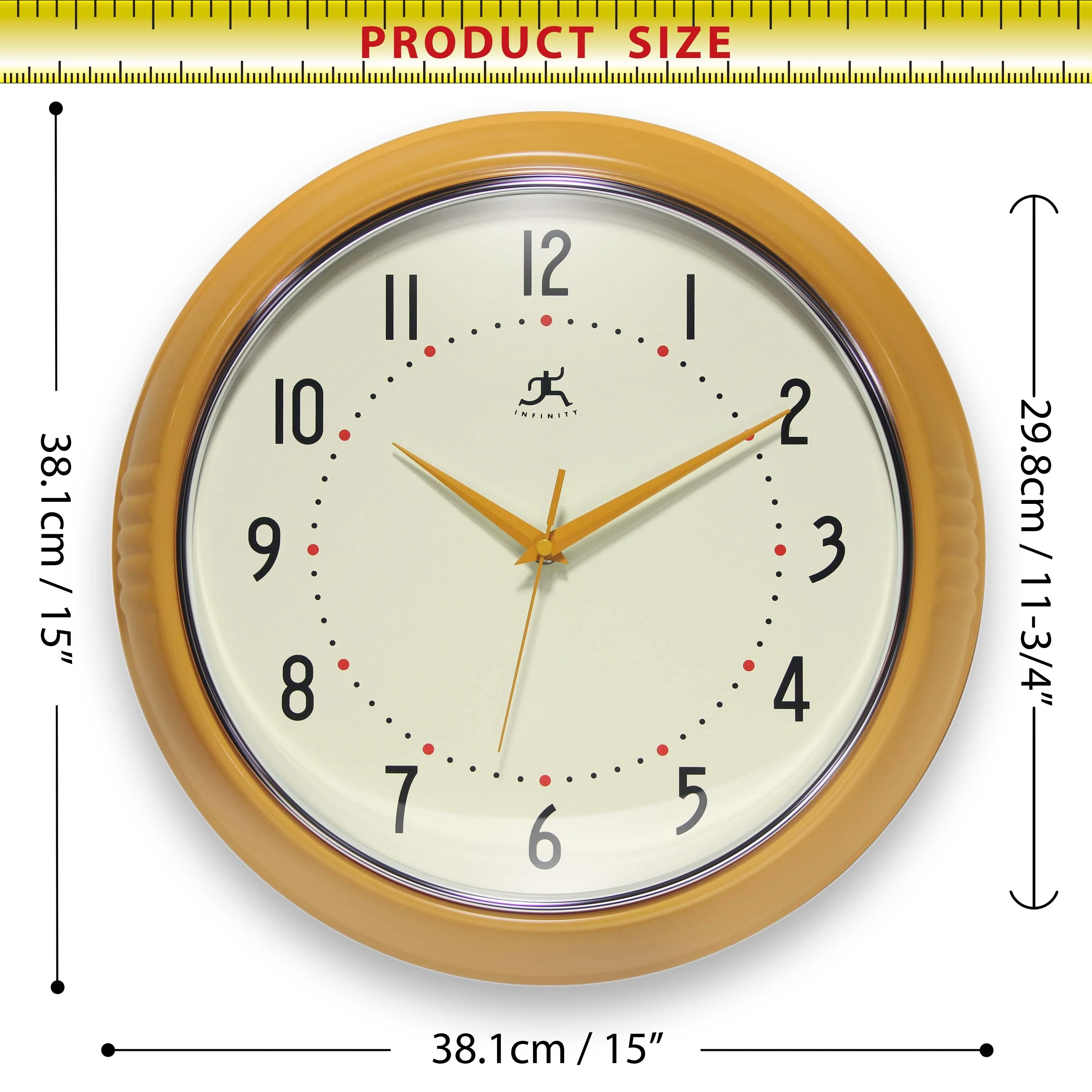 Round Retro Kitchen Wall Clock by Infinity Instruments