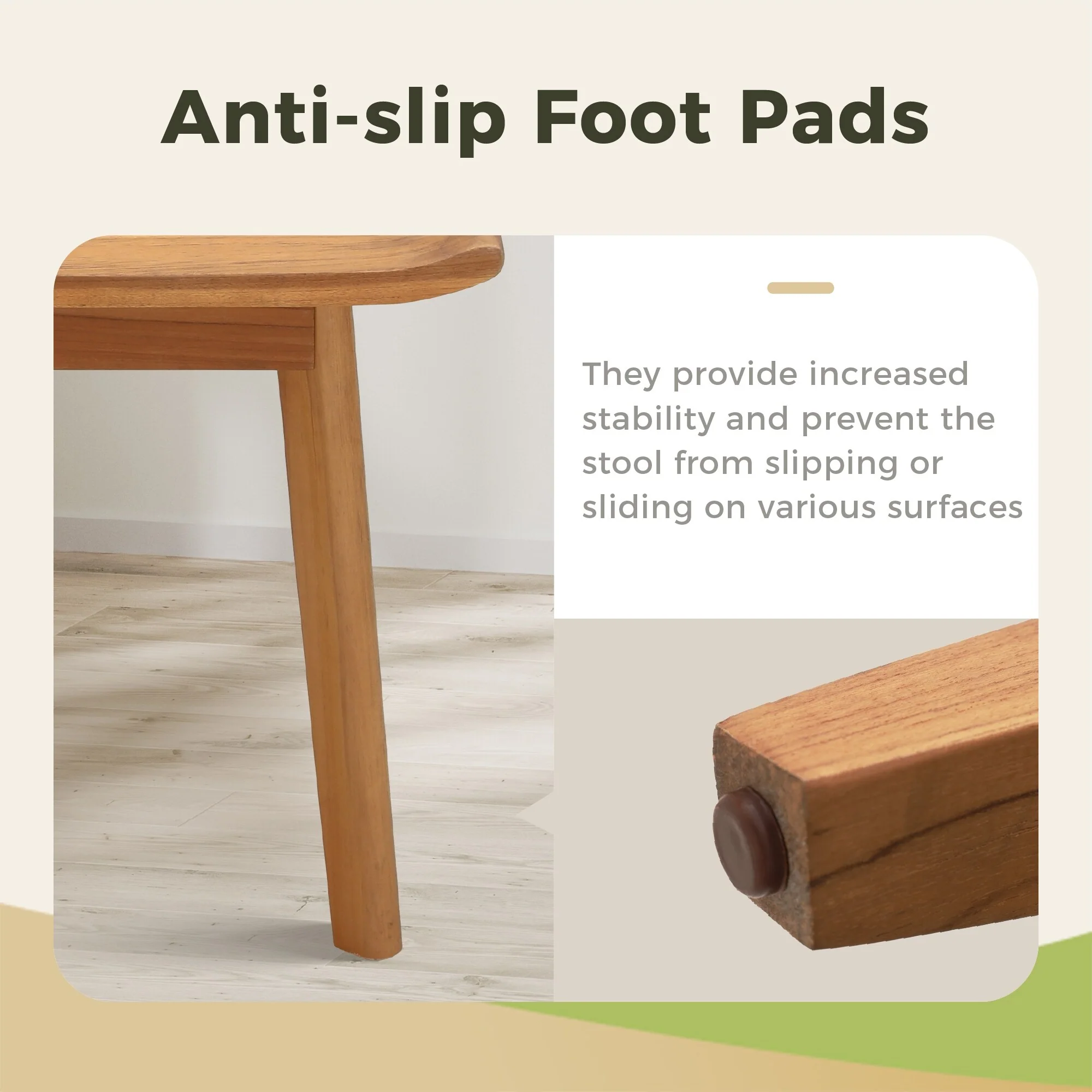 Bathroom Stool with Storage Shelf, Teak Shower Bench Waterproof Wood Bench, Shower Seat