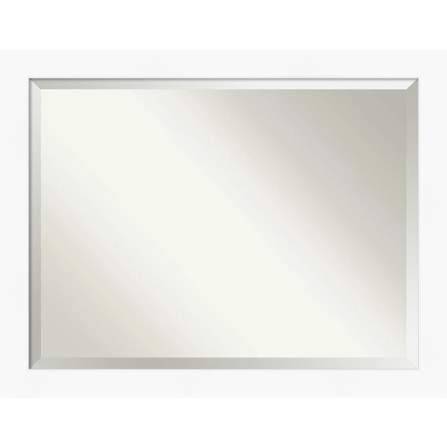 Beveled Bathroom Wall Mirror - Cabinet White Frame