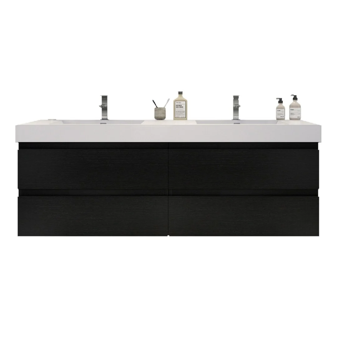 Baillie 72'' Wall-Mounted Vanity with Double Reinforced Acrylic Sink