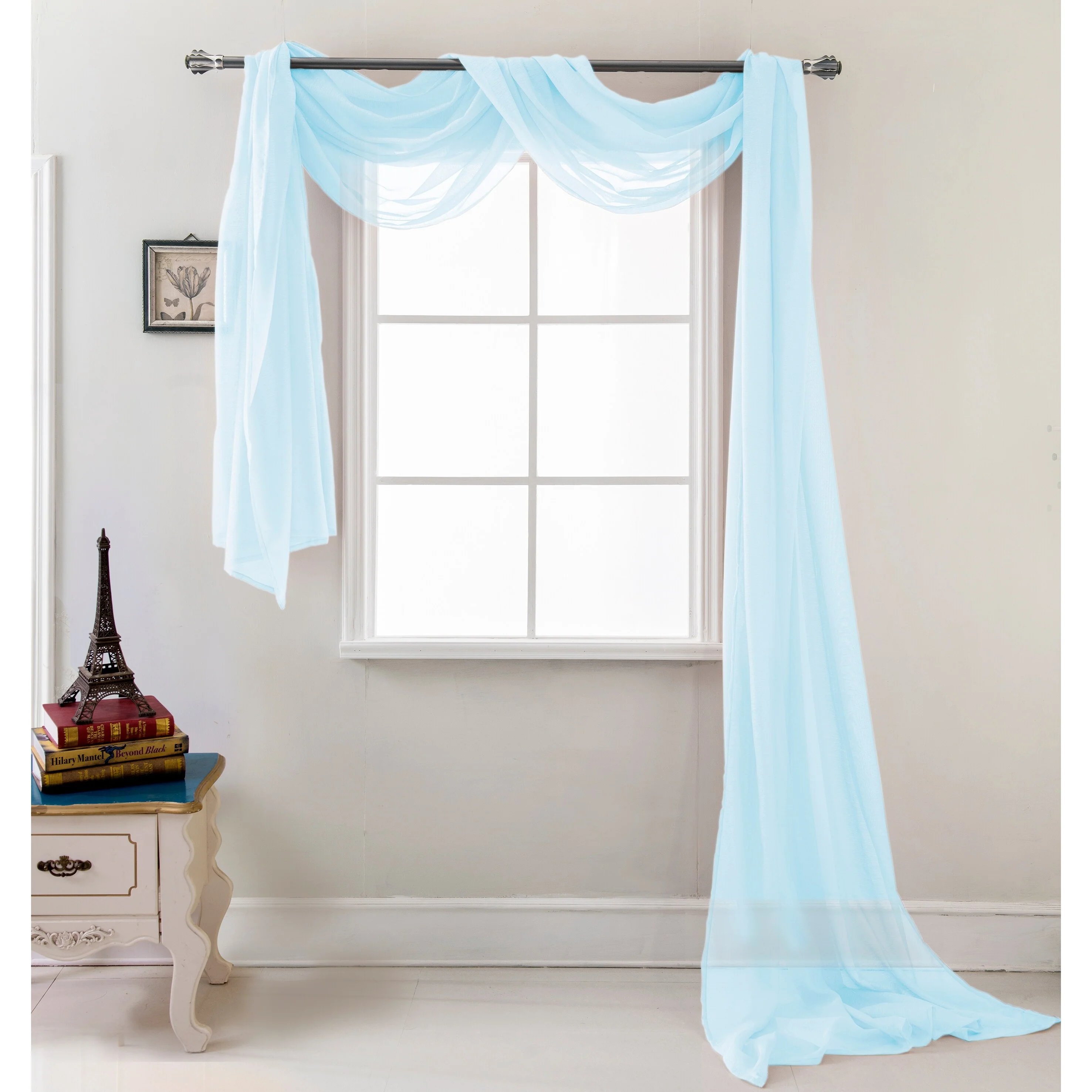 Celine Solid Sheer Curtain Canopy Bed Wedding Scarf