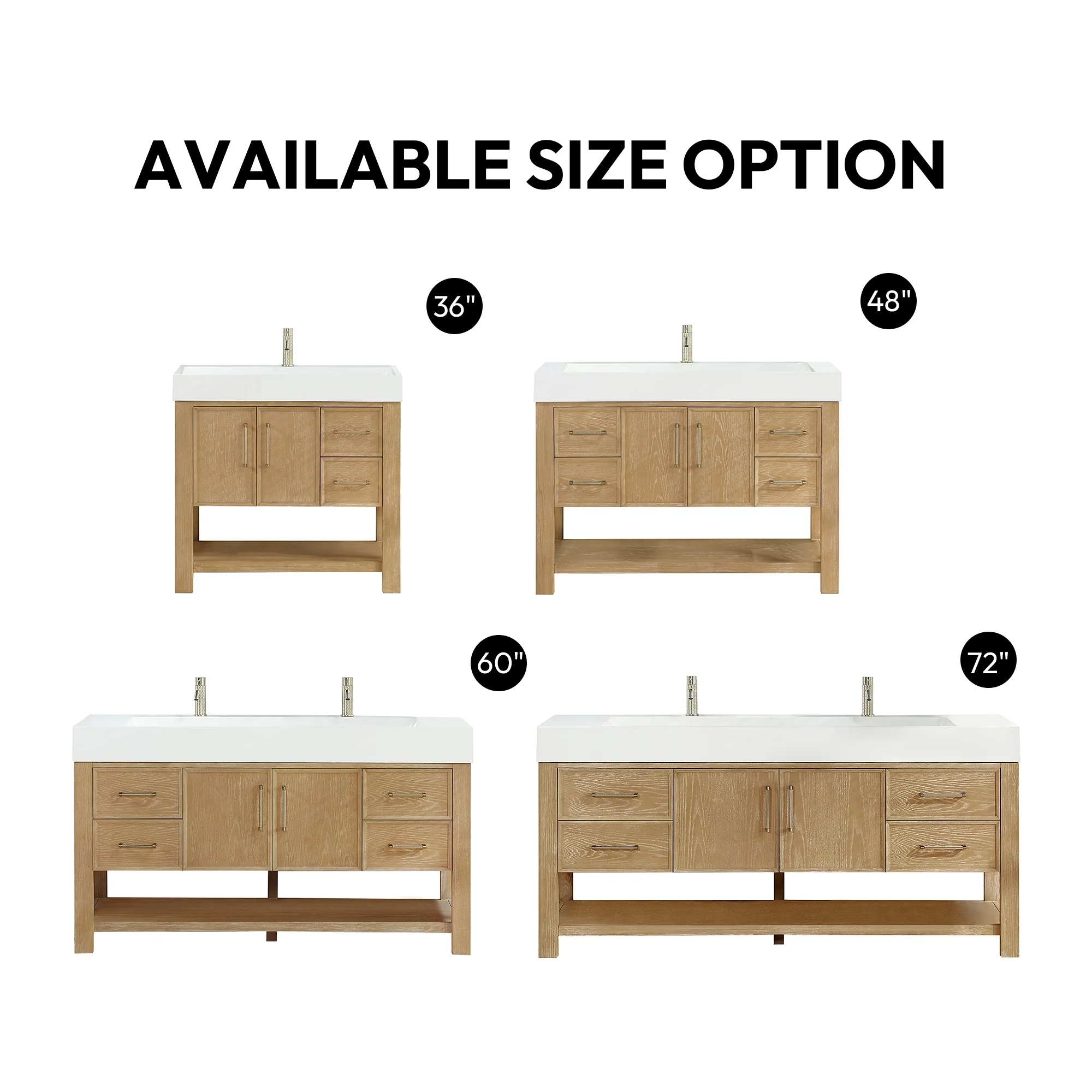 Vera Bath Vanity with Integrated Stone Sink Top and Mirror