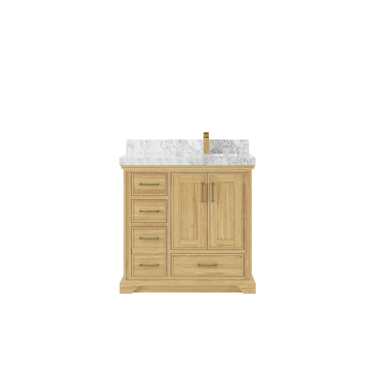 Willow Collections 36 in. W x 22 in. D Charlotte Teak Right Offset Sink Bathroom Solid Teak Vanity with Countertop