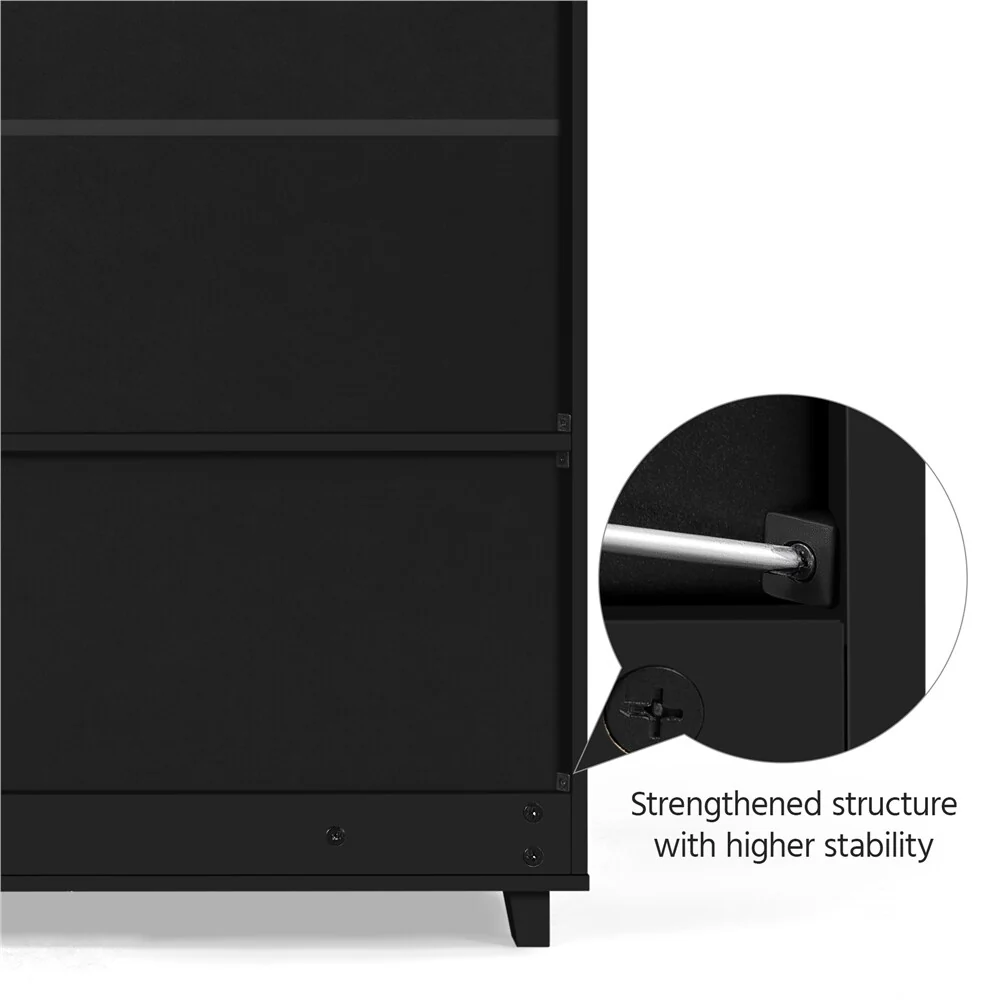 Yaheetech 4 Tier Shoe Storage Cabinet 1 Drawer Closed Adjustable Shoes Rack - 31 x 15 x 34'' (L x W x H)