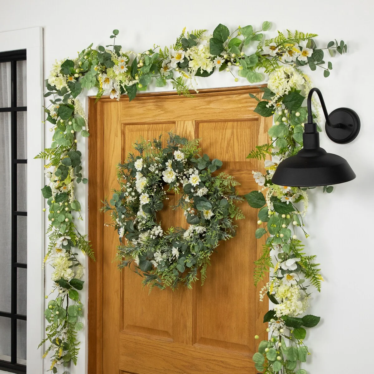 Fern and Eucalyptus Floral Spring Wreath - 24