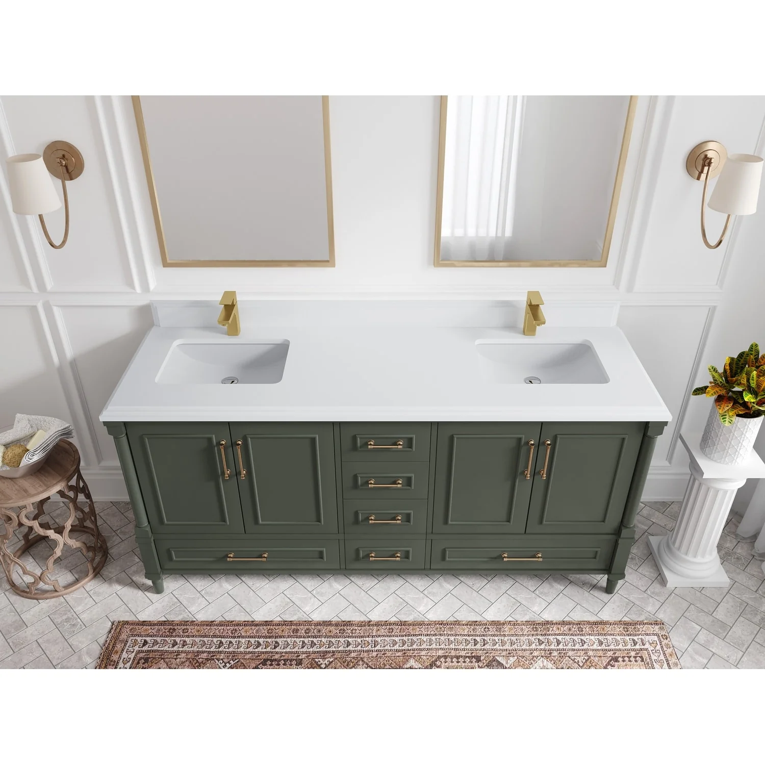 Willow Collections 72 in. W x 22 in. D Aberdeen Double Sink Bathroom Vanity with Countertops