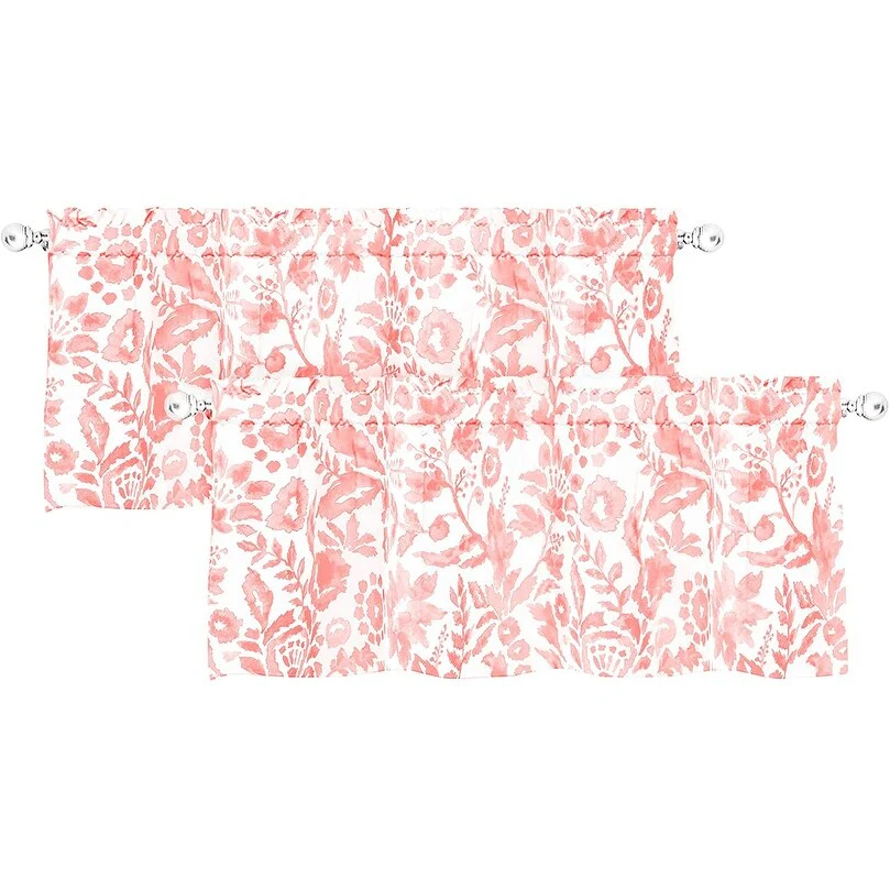 DriftAway Julia Geo/Leaf Window Curtain Valance Pair