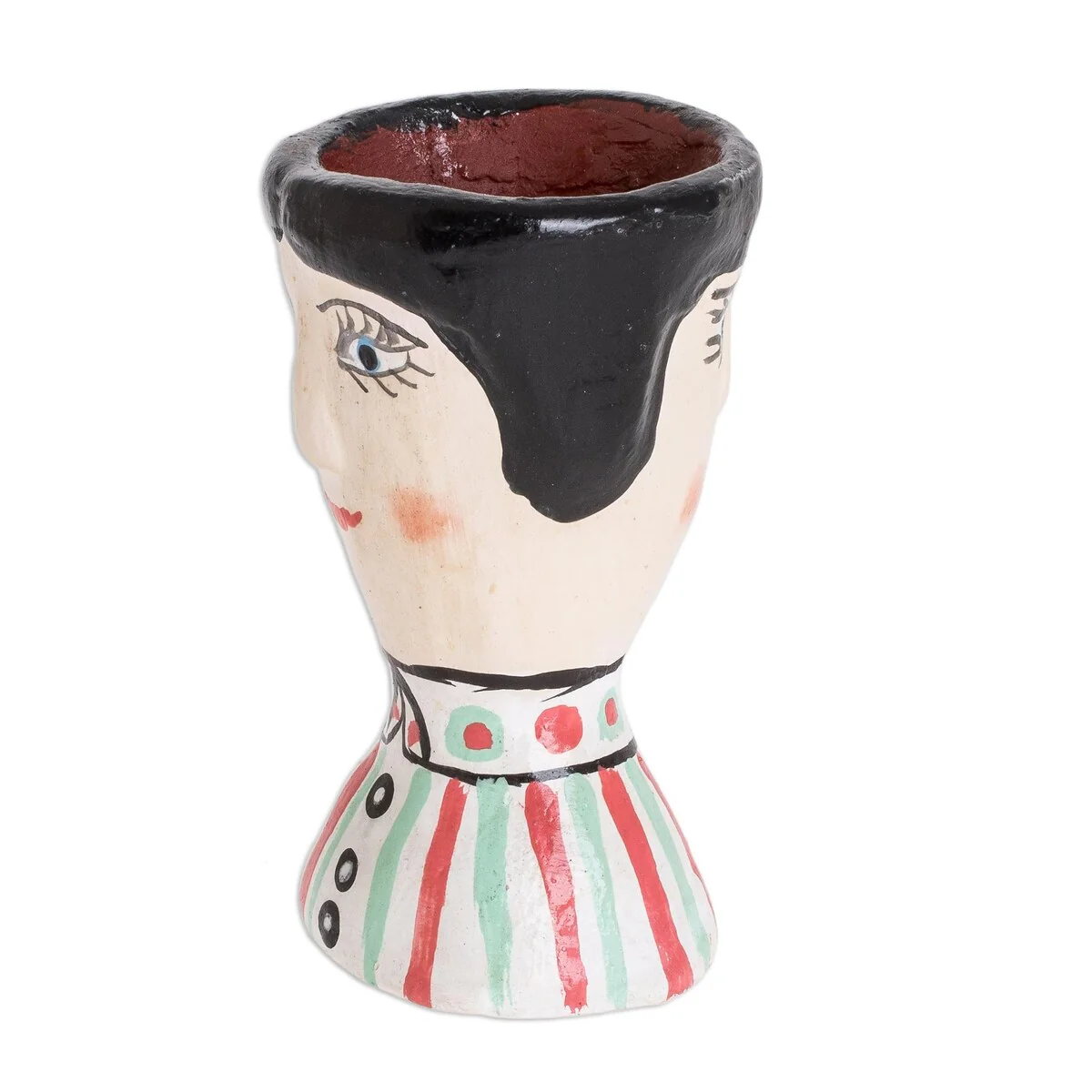 Novica Handmade Bianca Mini Ceramic Planter