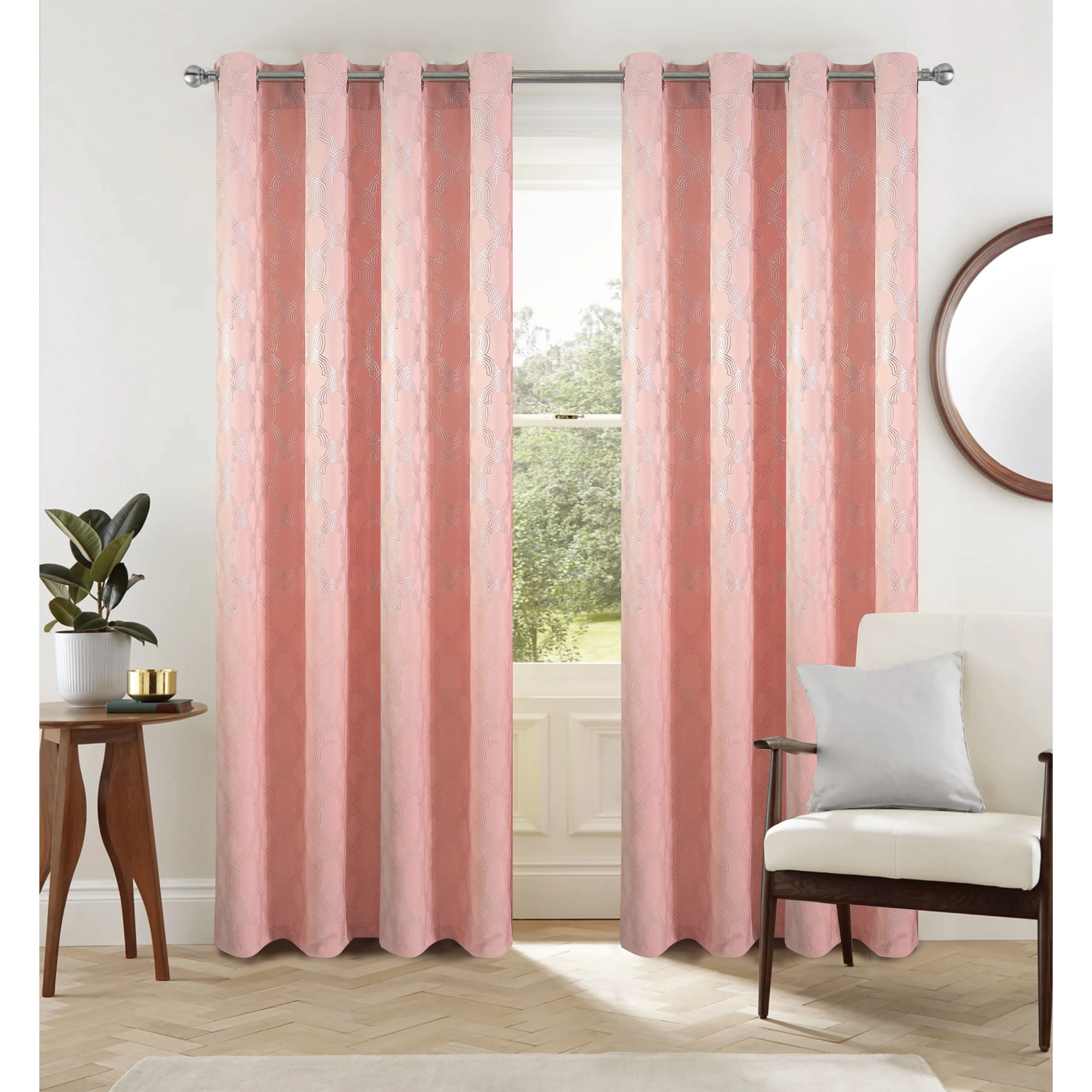 Jansen Geometric Blackout Window Curtain Panel 90 inches