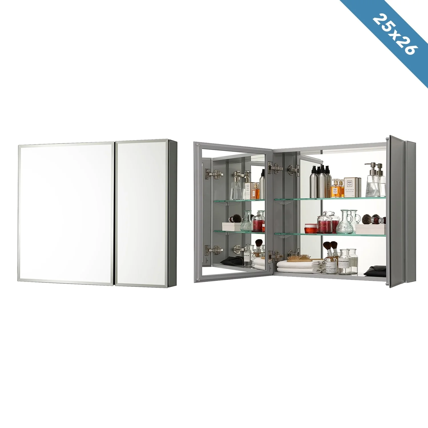 Frameless Aluminum Bathroom Mirror Medicine Cabinet