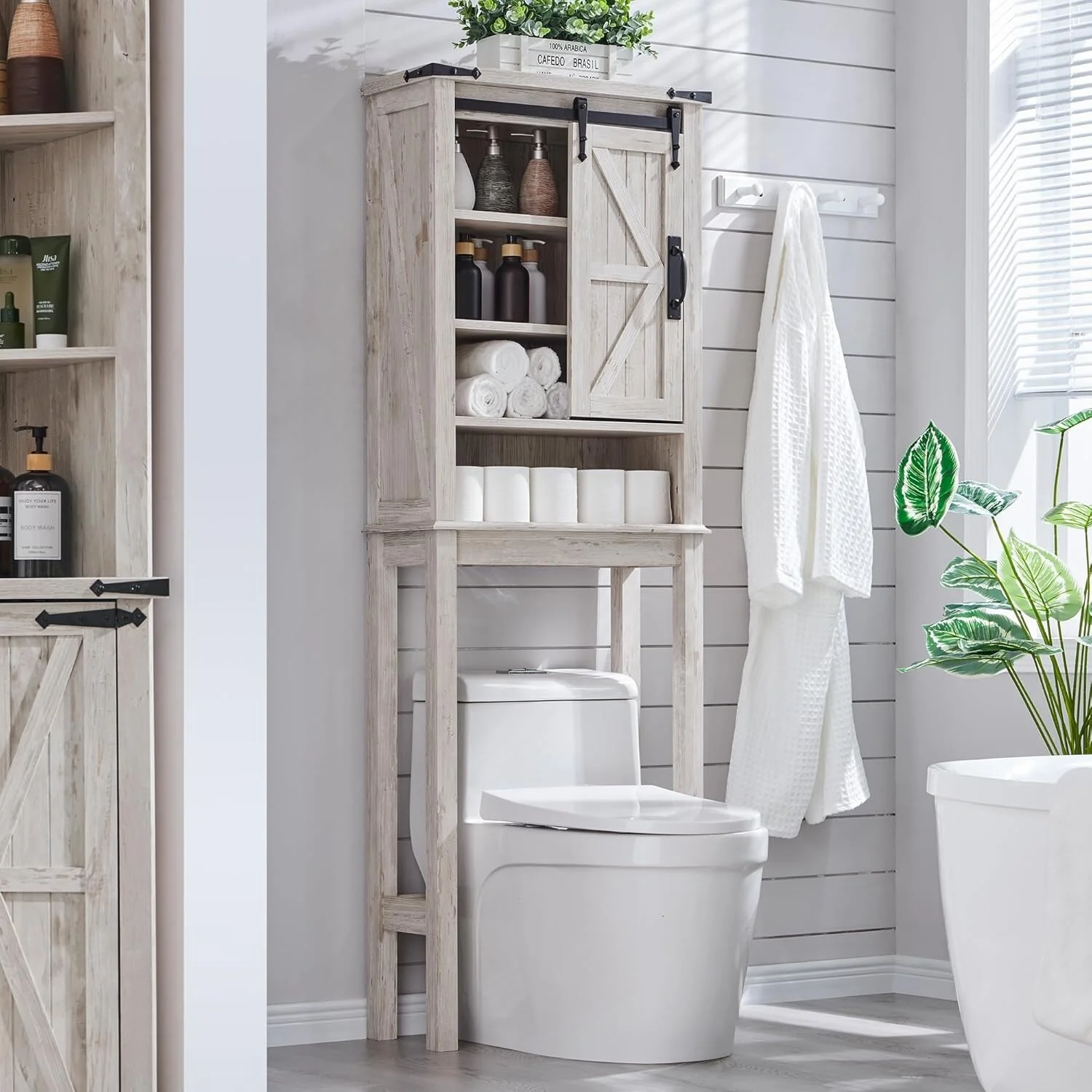 Farmhouse Over The Toilet Storage Cabinet, Cabinet Over Toilet