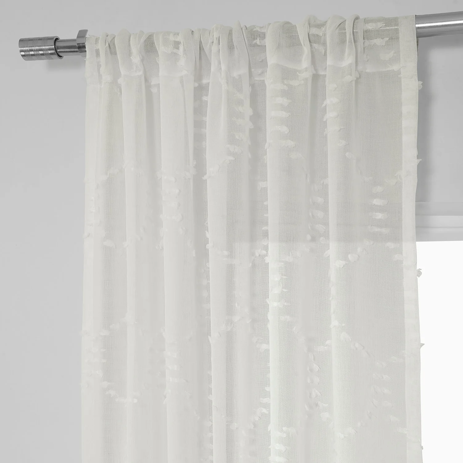 Exclusive Fabrics Marseille Shell Patterned Linen Sheer Curtain (1 Panel)