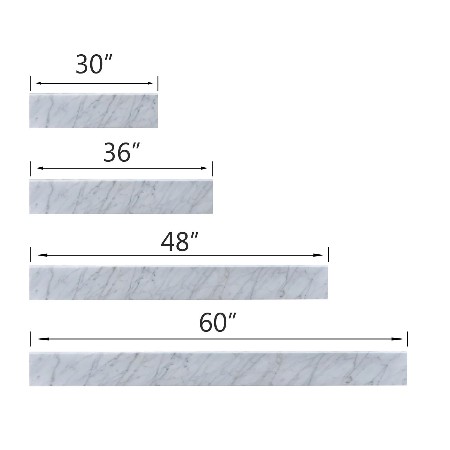 36 in. Marble Backsplash in Carrara White