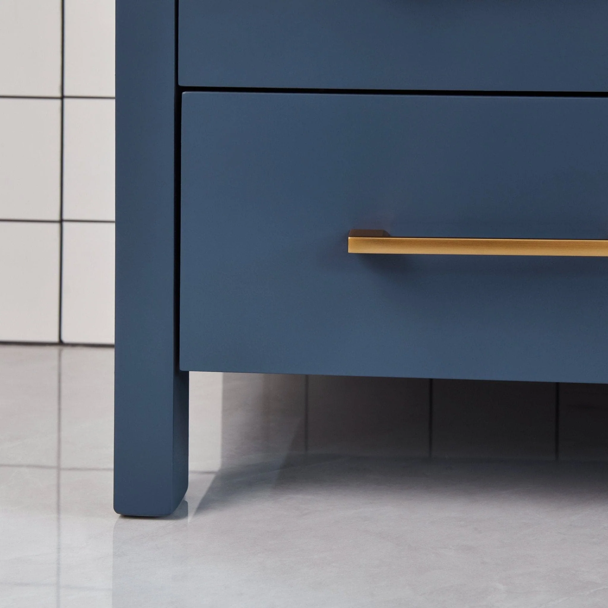 Vanity Art 54-inch Single Sink Bathroom Vanity Set with Engineered Marble Top and Free Mirror - 54 x 18.5 x 36 Inches